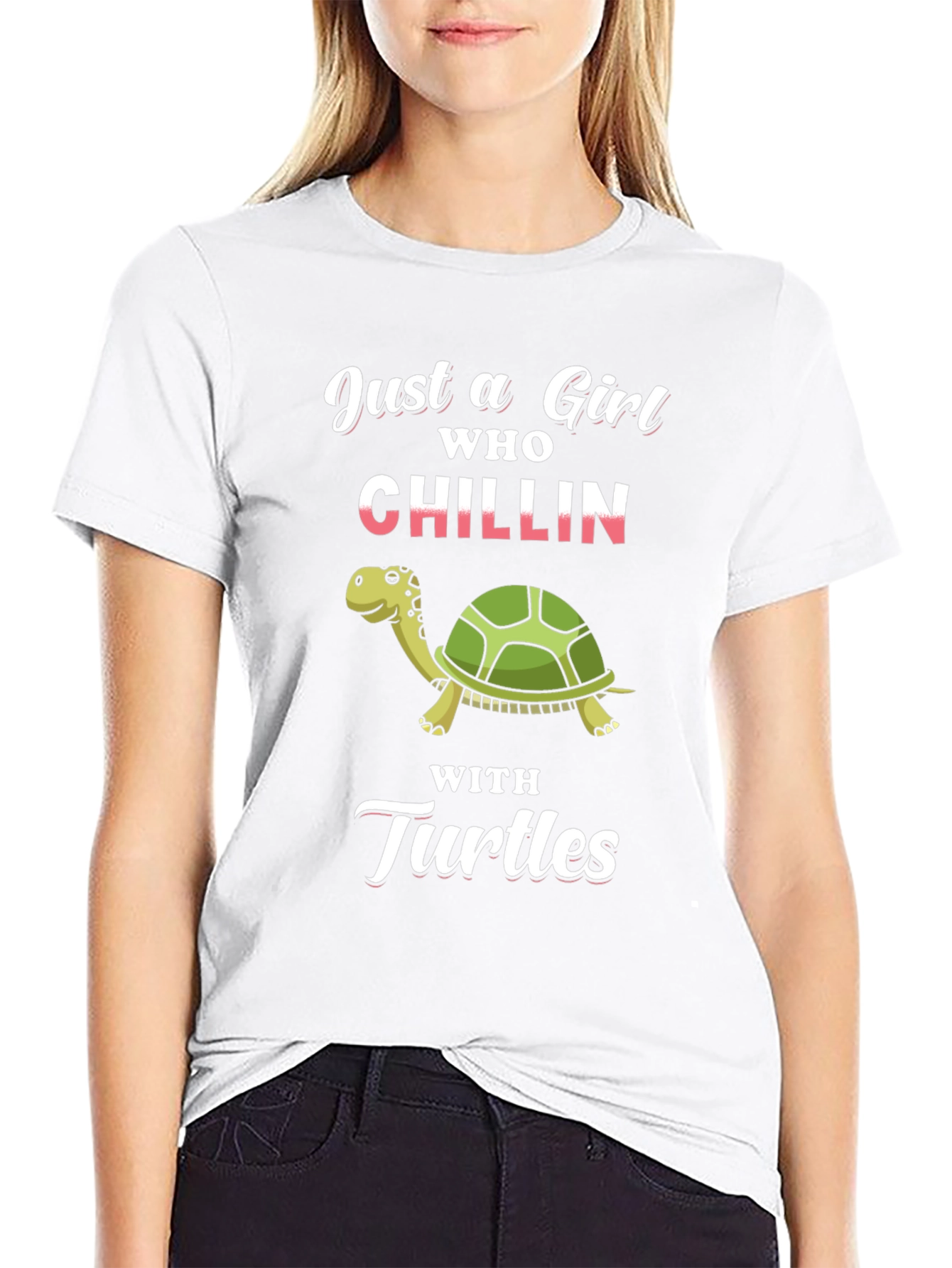 Black Girl Who Chillin' with Turtles Graphic Tee view 9