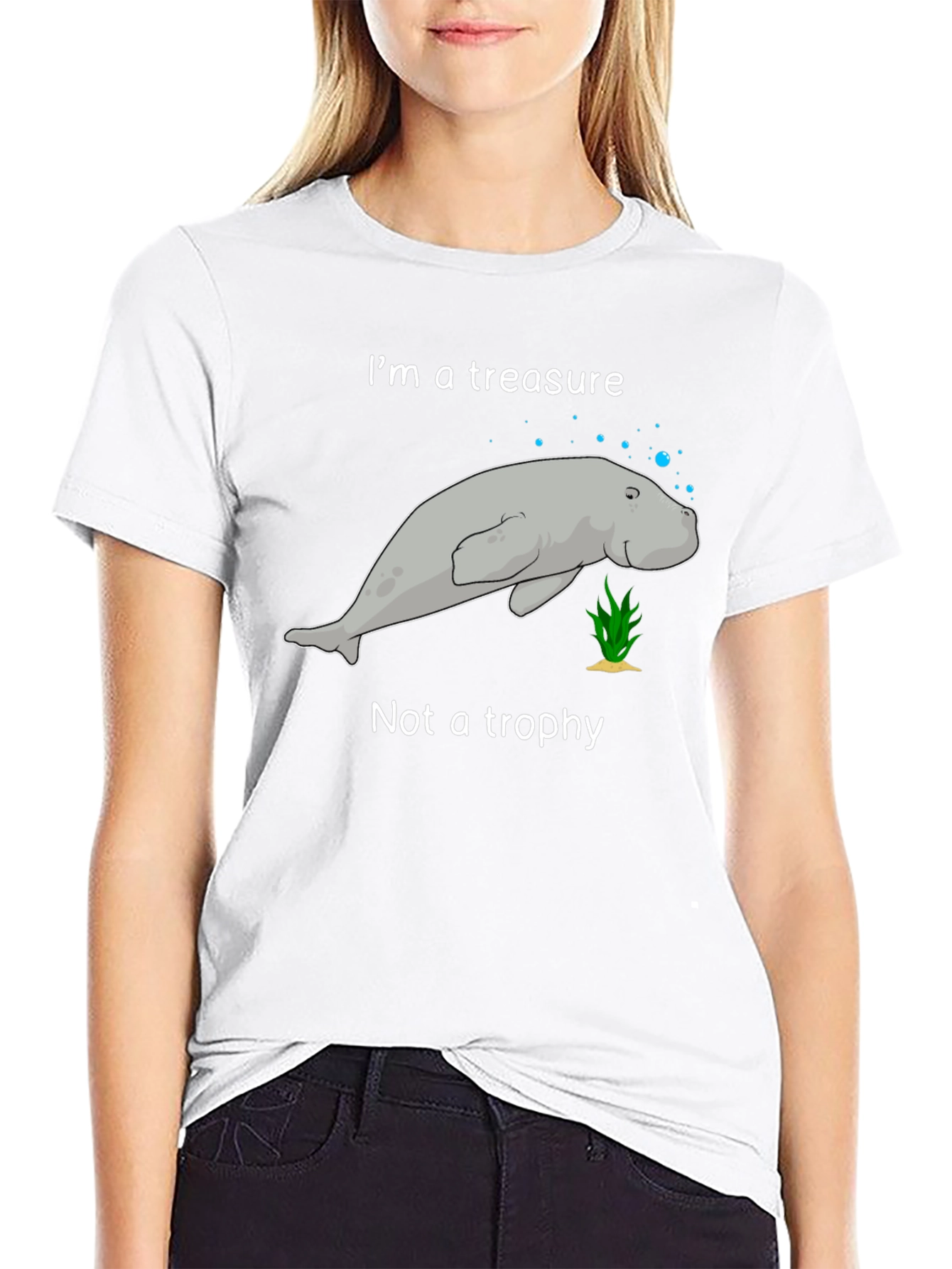 Black Manatee Treasure T-Shirt - Save the Manatees! view 9