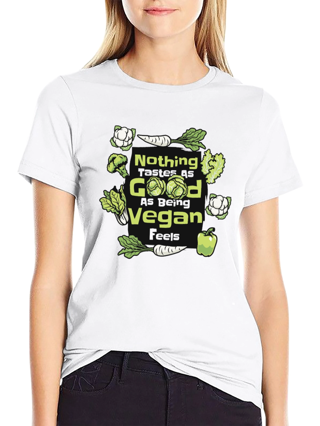 Black Nothing Good Vegan T-Shirt - Funny Vegetarian Tee view 9