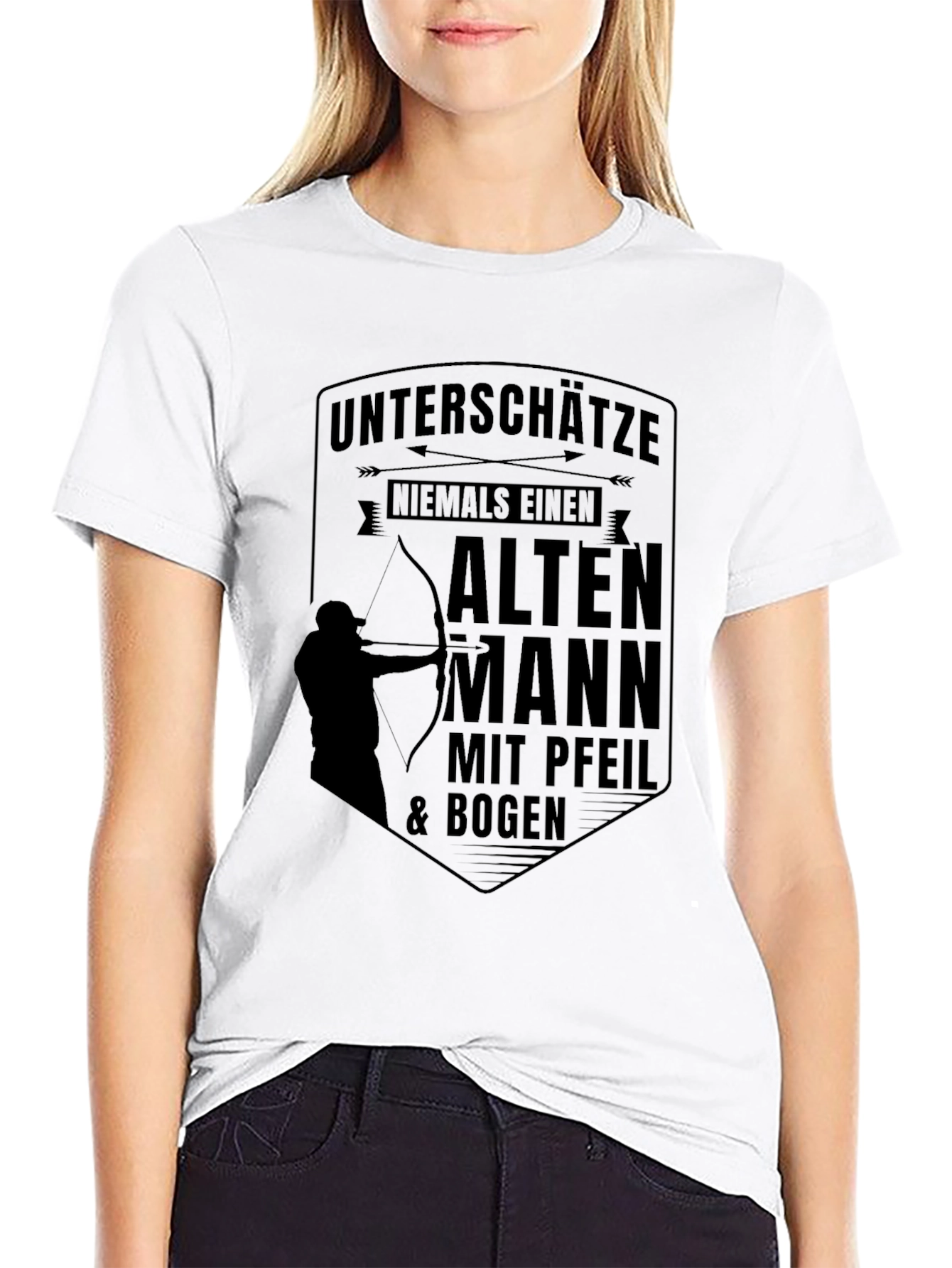 Black Archery Old Man T-Shirt - Funny German Saying Tee view 9