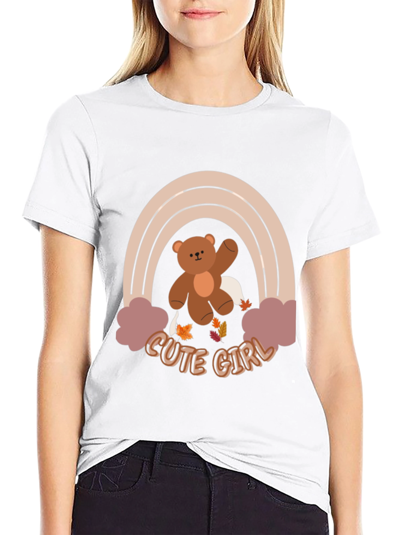 Cute Girl Bear Rainbow T-Shirt - 9