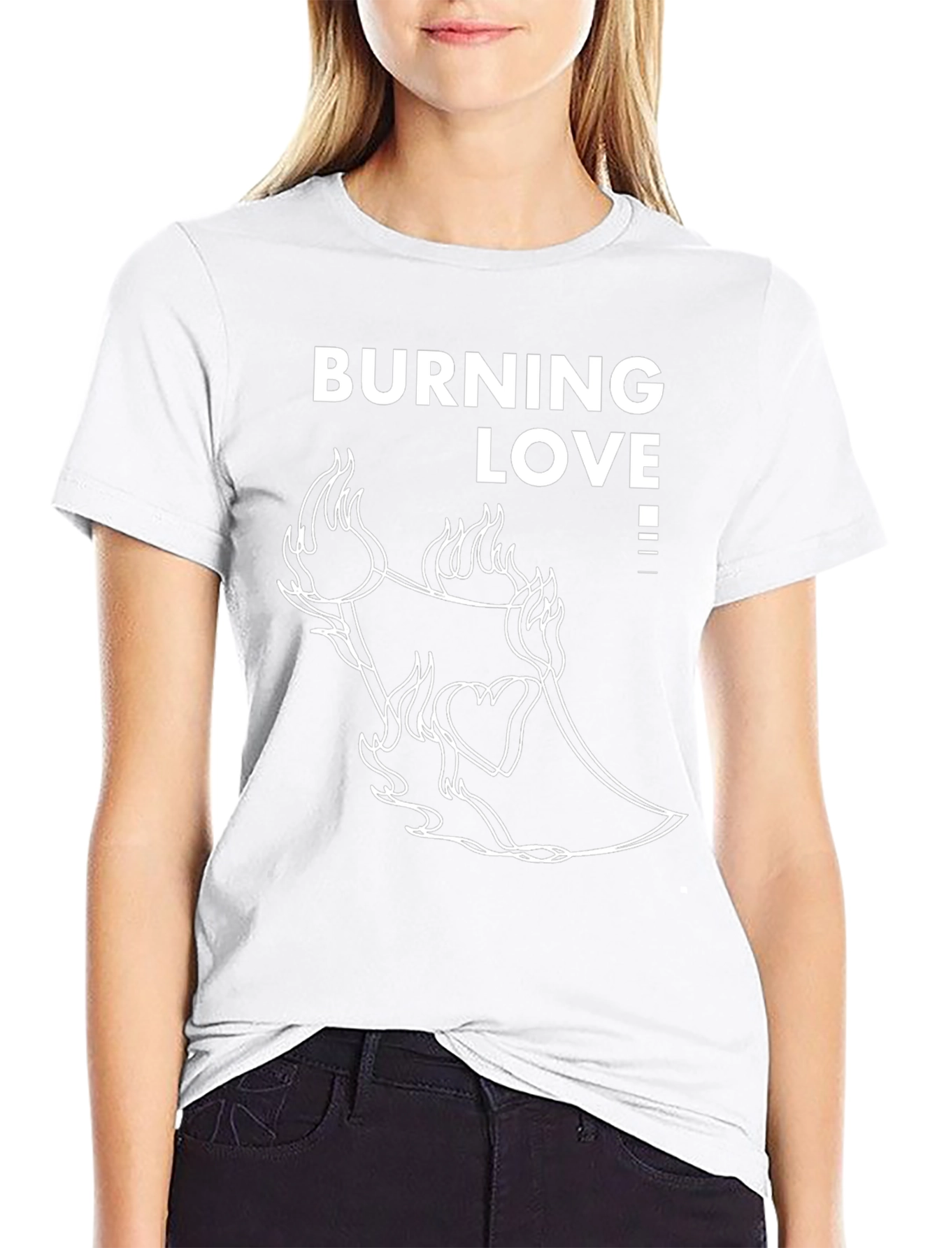 Black Burning Love Graphic Tee - Black T-Shirt view 9