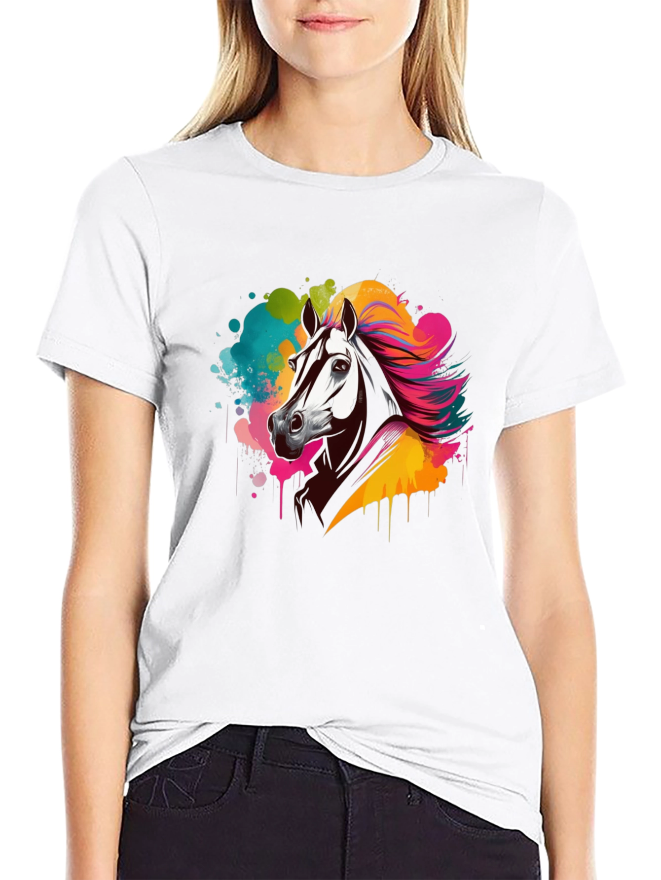 Black Black Horse Splash Graphic Tee view 9