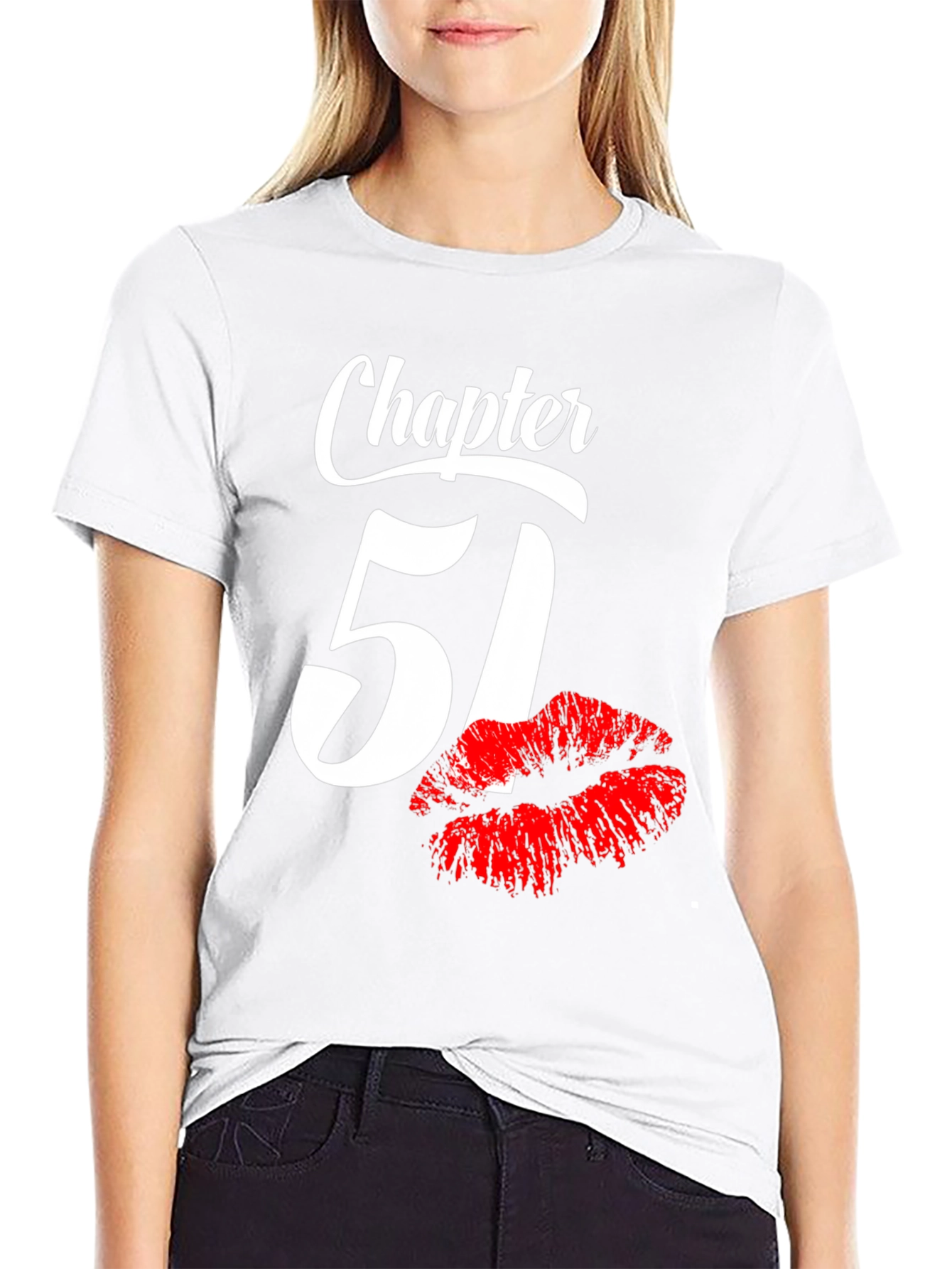 Black Chapter 51 Birthday T-Shirt with Lip Print view 9