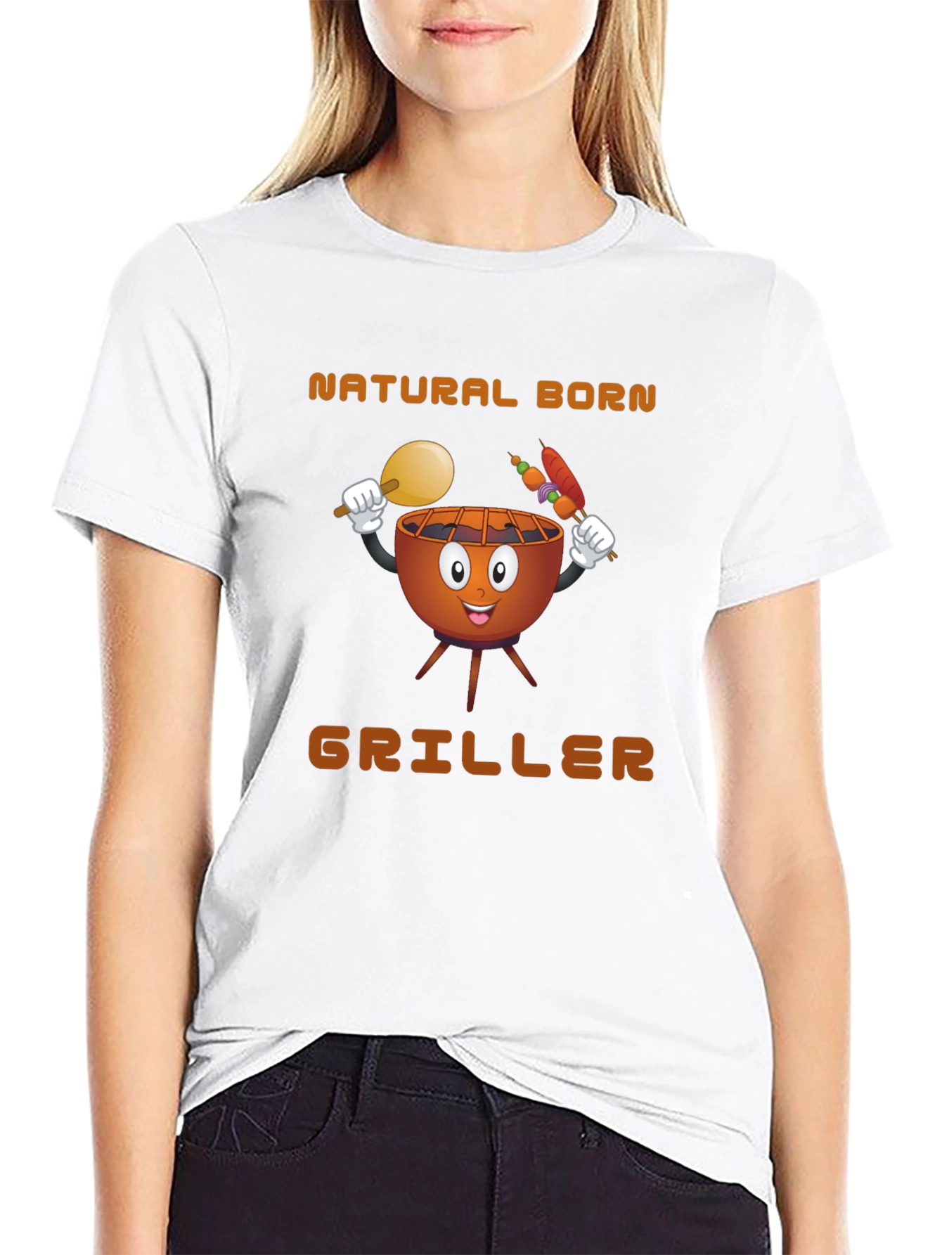Black Natural Born Griller T-Shirt view 9