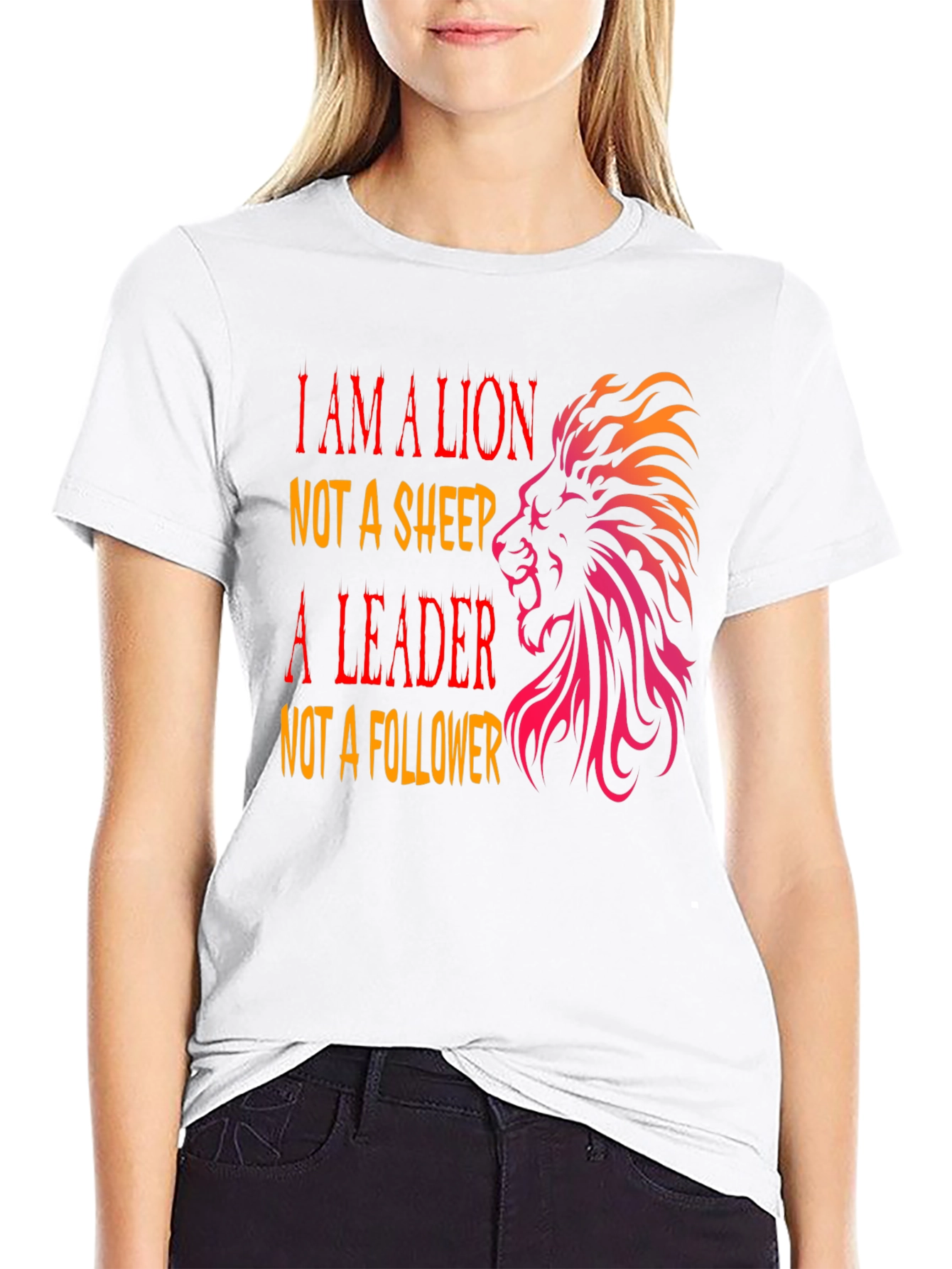 Black Lion Leader Graphic Tee - I AM A LION Black T-Shirt view 9