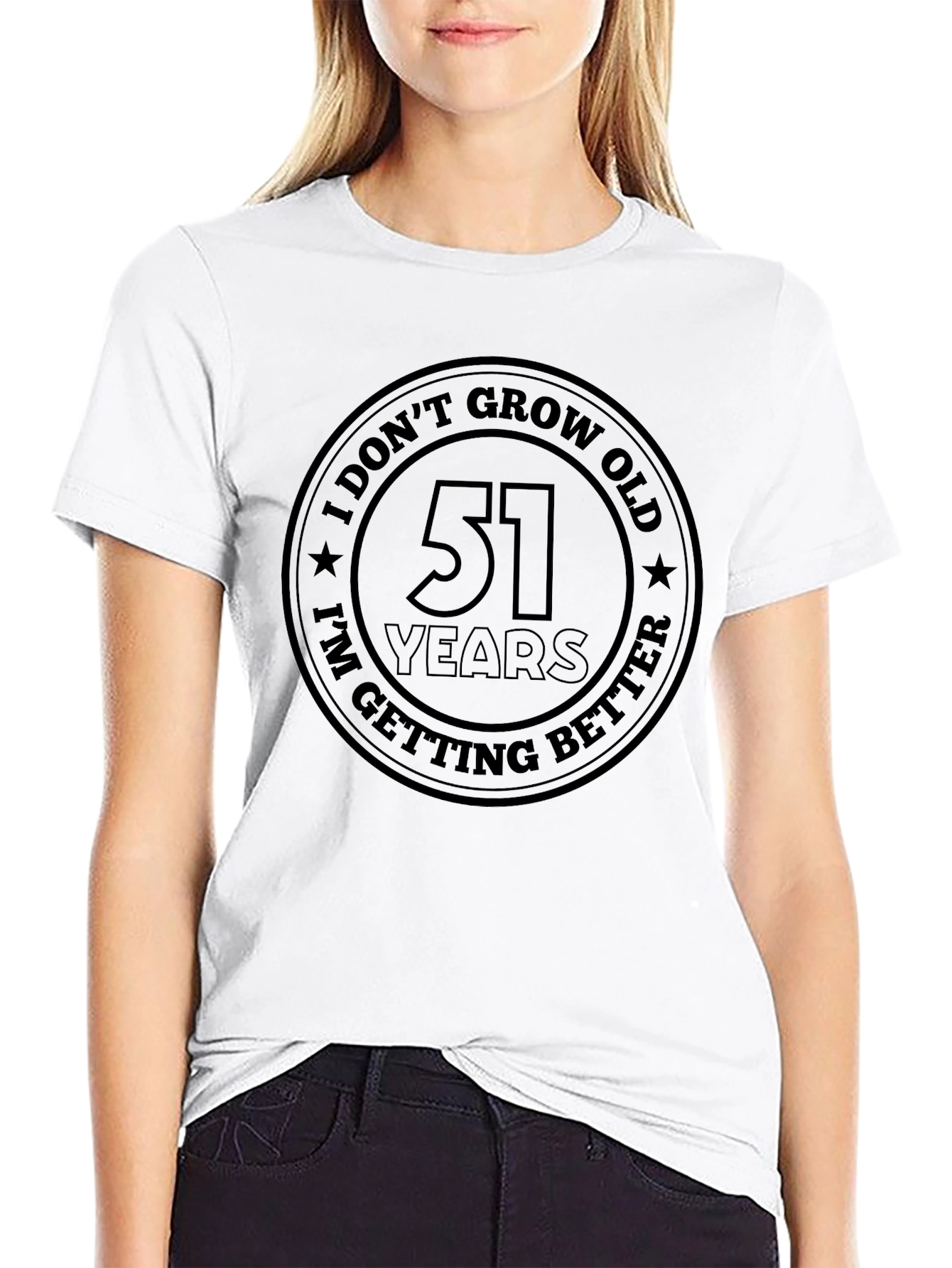 Black 51 Years Better T-Shirt - Birthday Gift view 9