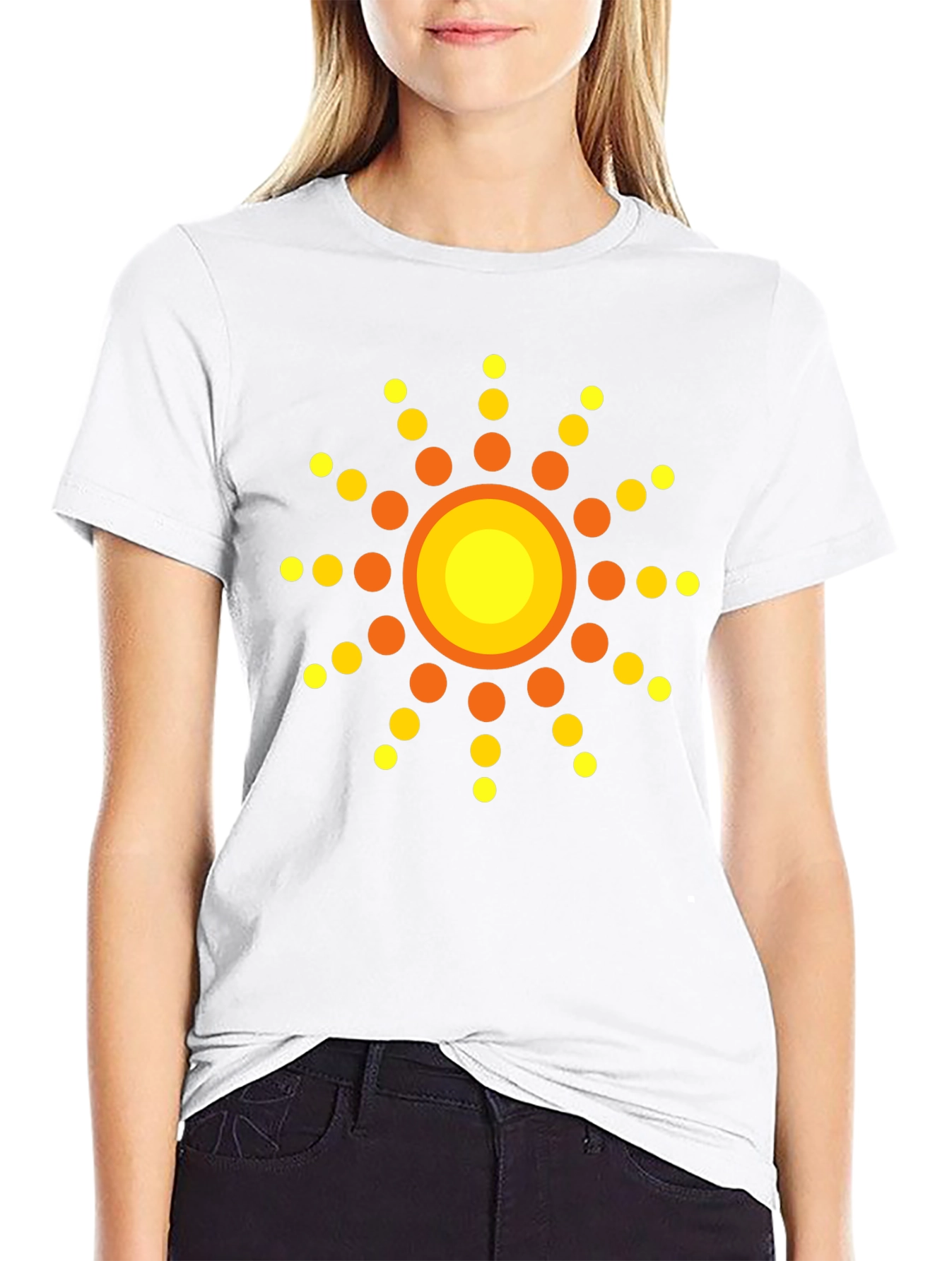 Black Retro Sunburst Graphic T-Shirt - Stylish Black Tee view 9