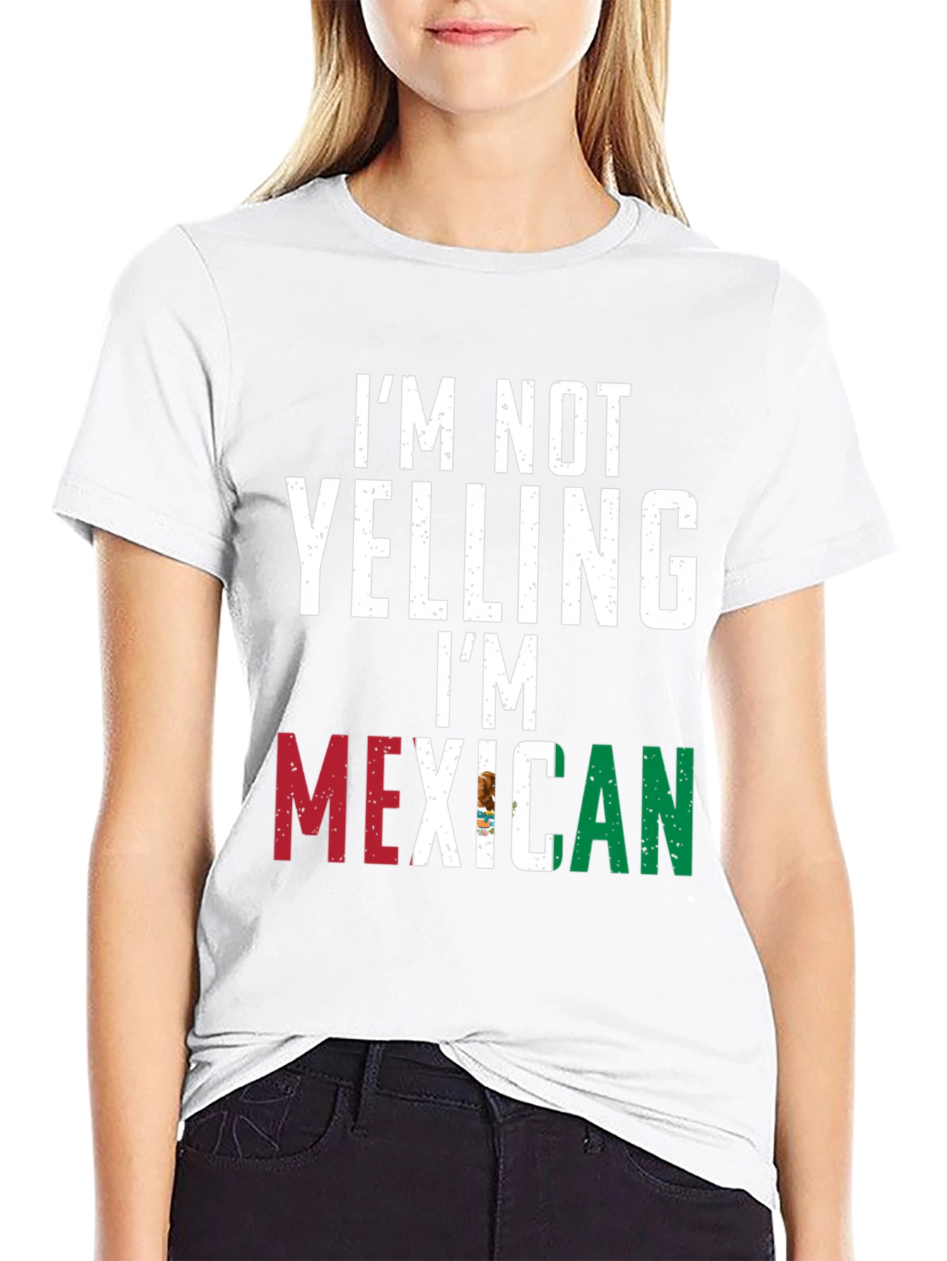 I'm Not Yelling I'm Mexican Black T-Shirt - 9