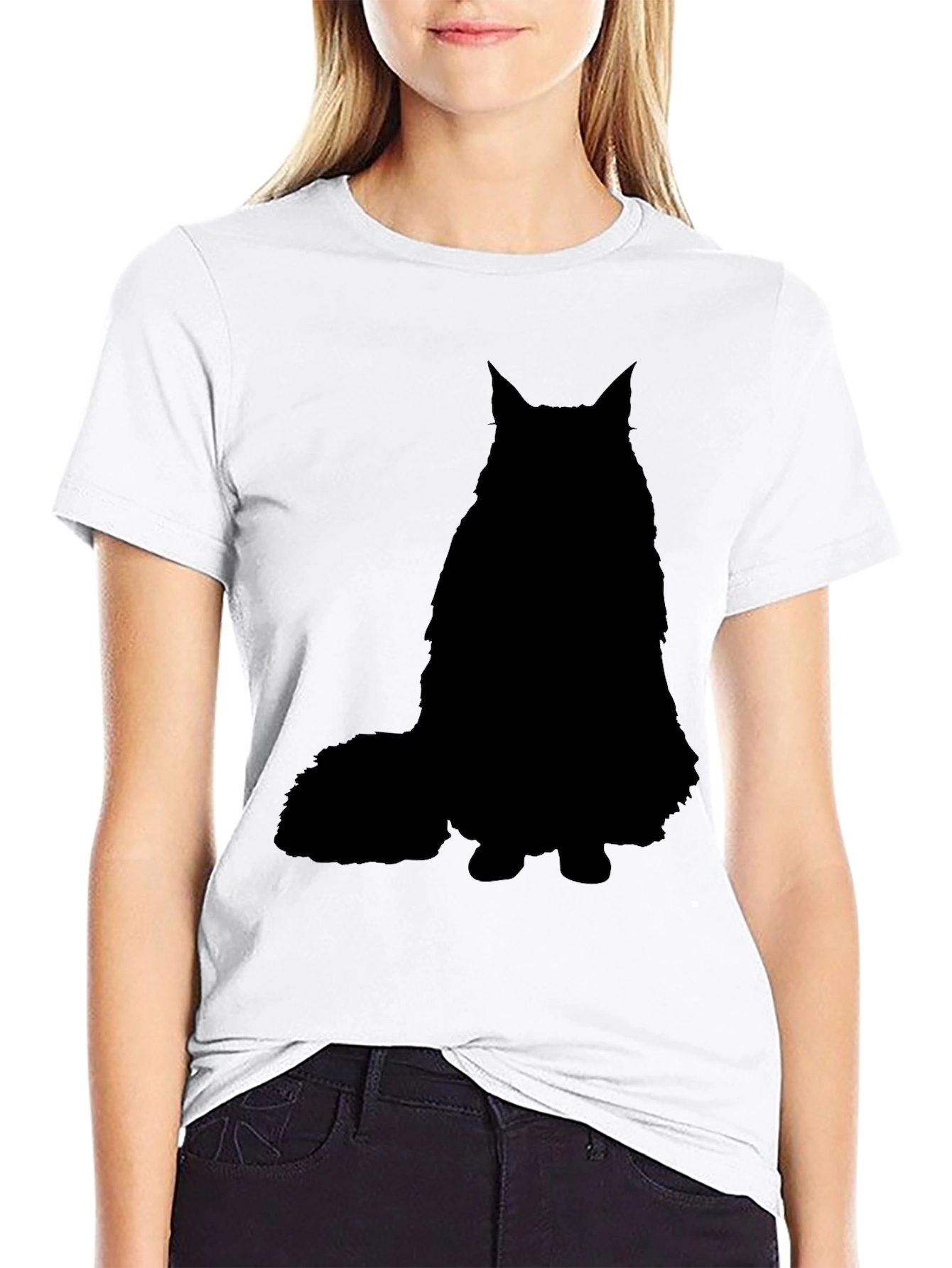 Black Black Cat Silhouette Graphic T-Shirt view 9