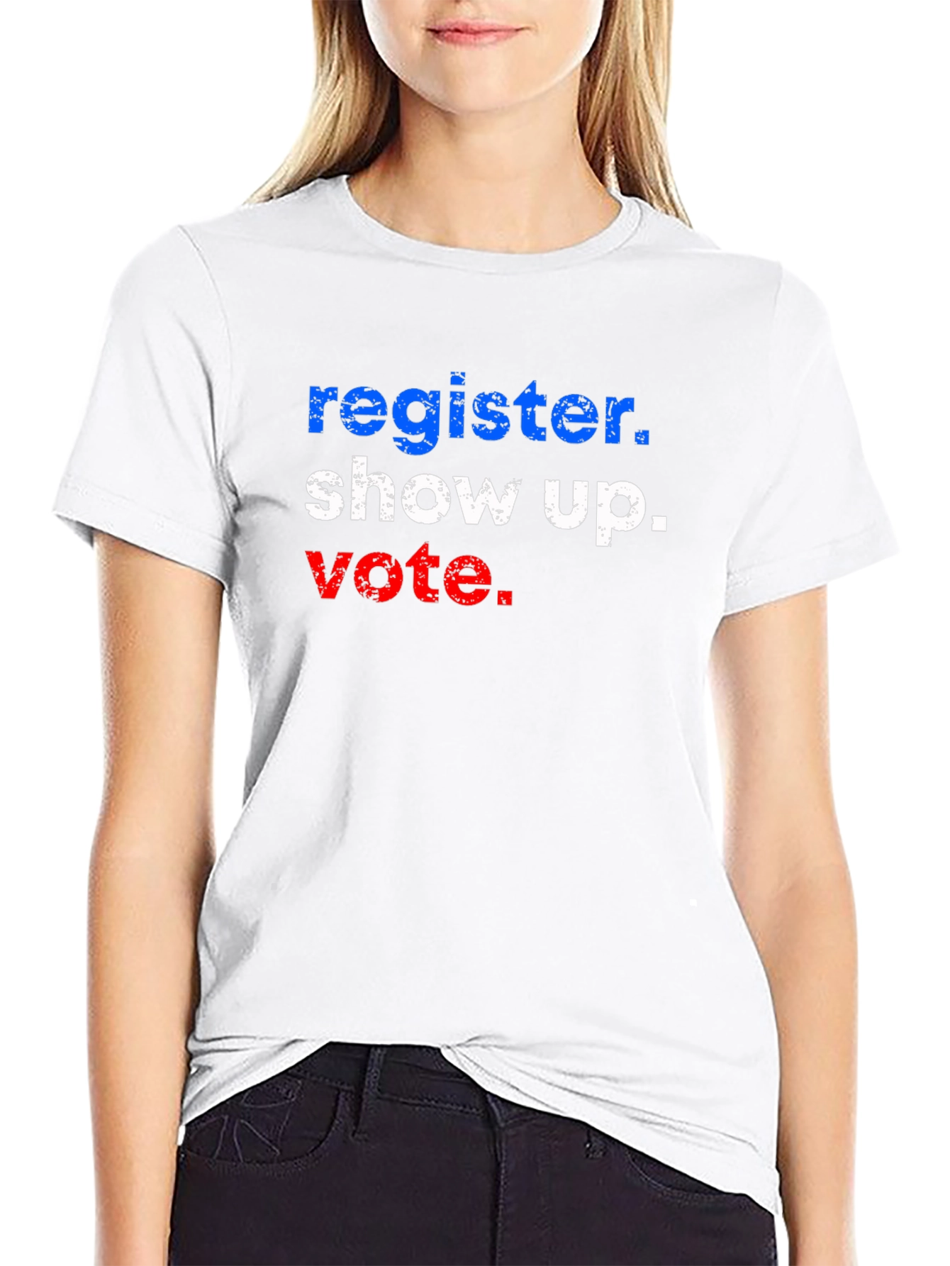 Black Register Show Up Vote Graphic T-Shirt view 9