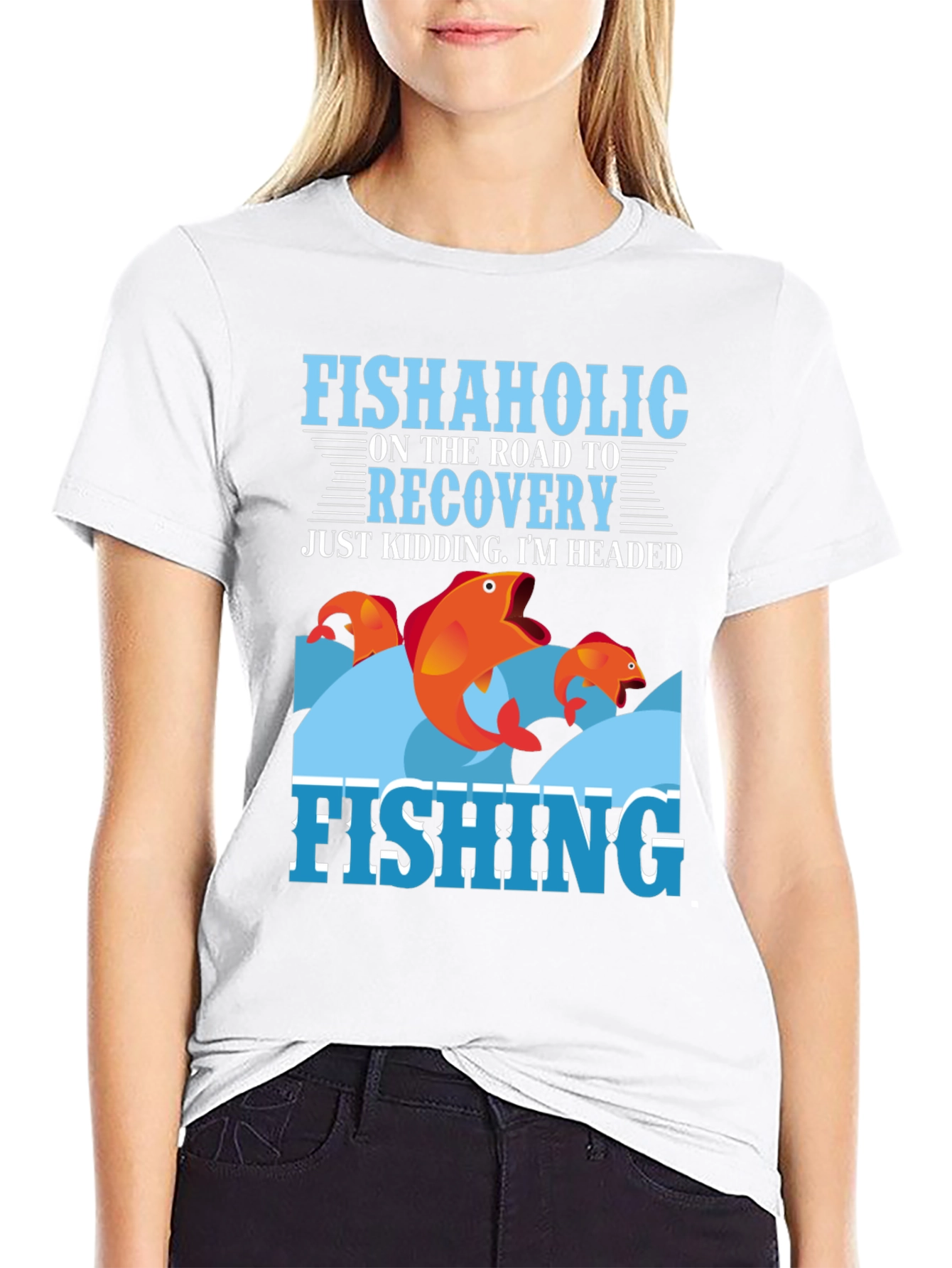 Black Fishaholic Fishing T-Shirt - Funny Fishing Tee view 9