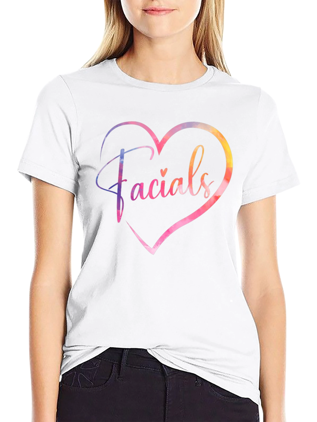 Black Facials Heart Graphic Tee - Unisex Soft Cotton T-Shirt view 9