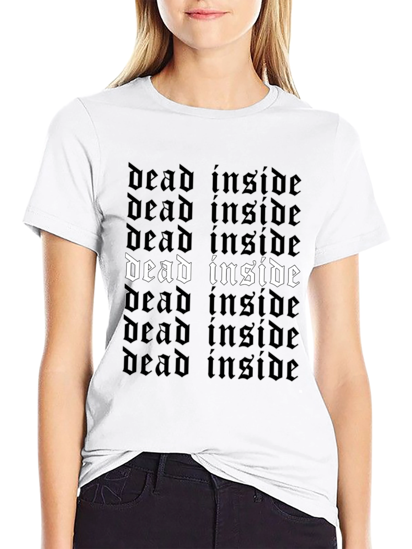 Black Dead Inside Gothic T-Shirt - Edgy Style view 9