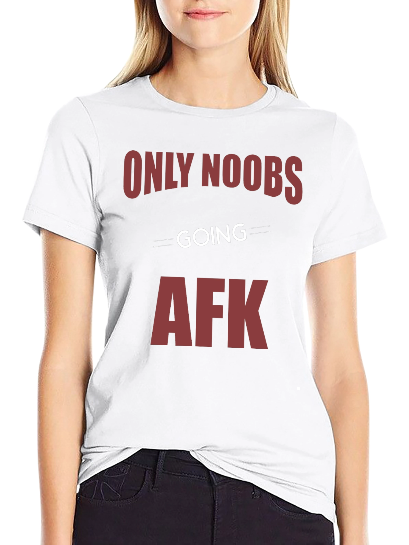 Black Only Noobs Going AFK Graphic Tee - Gamer Style view 9