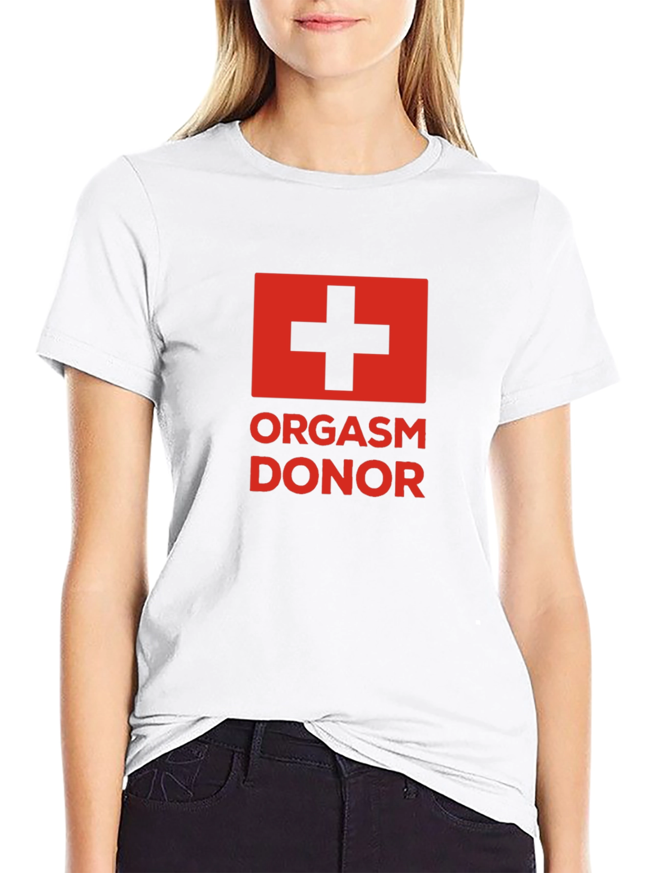 Black Orgasm Donor Graphic Tee - Black Humor Novelty T-Shirt view 9