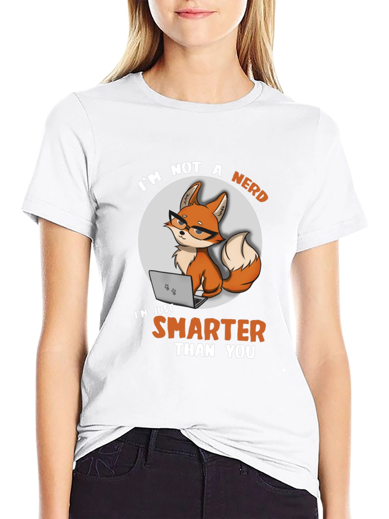 Black Smarter Than You Fox Graphic Tee view 9