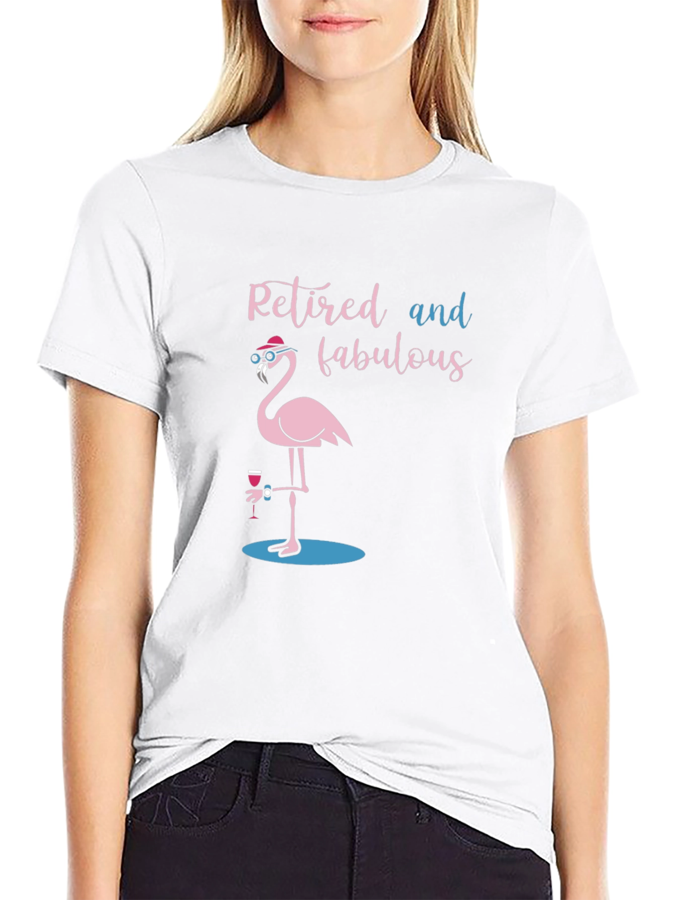 Black Retired and Fabulous Flamingo T-Shirt view 9