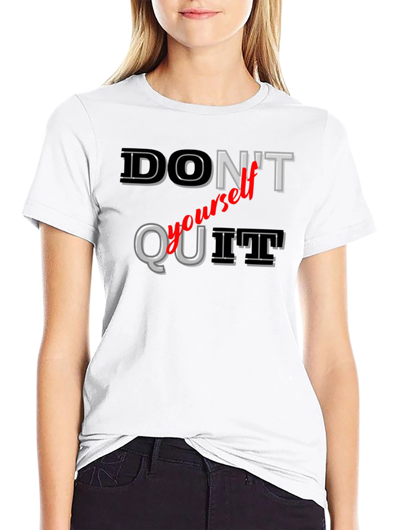 Black Don't Quit T-Shirt - Motivational Graphic Tee view 9