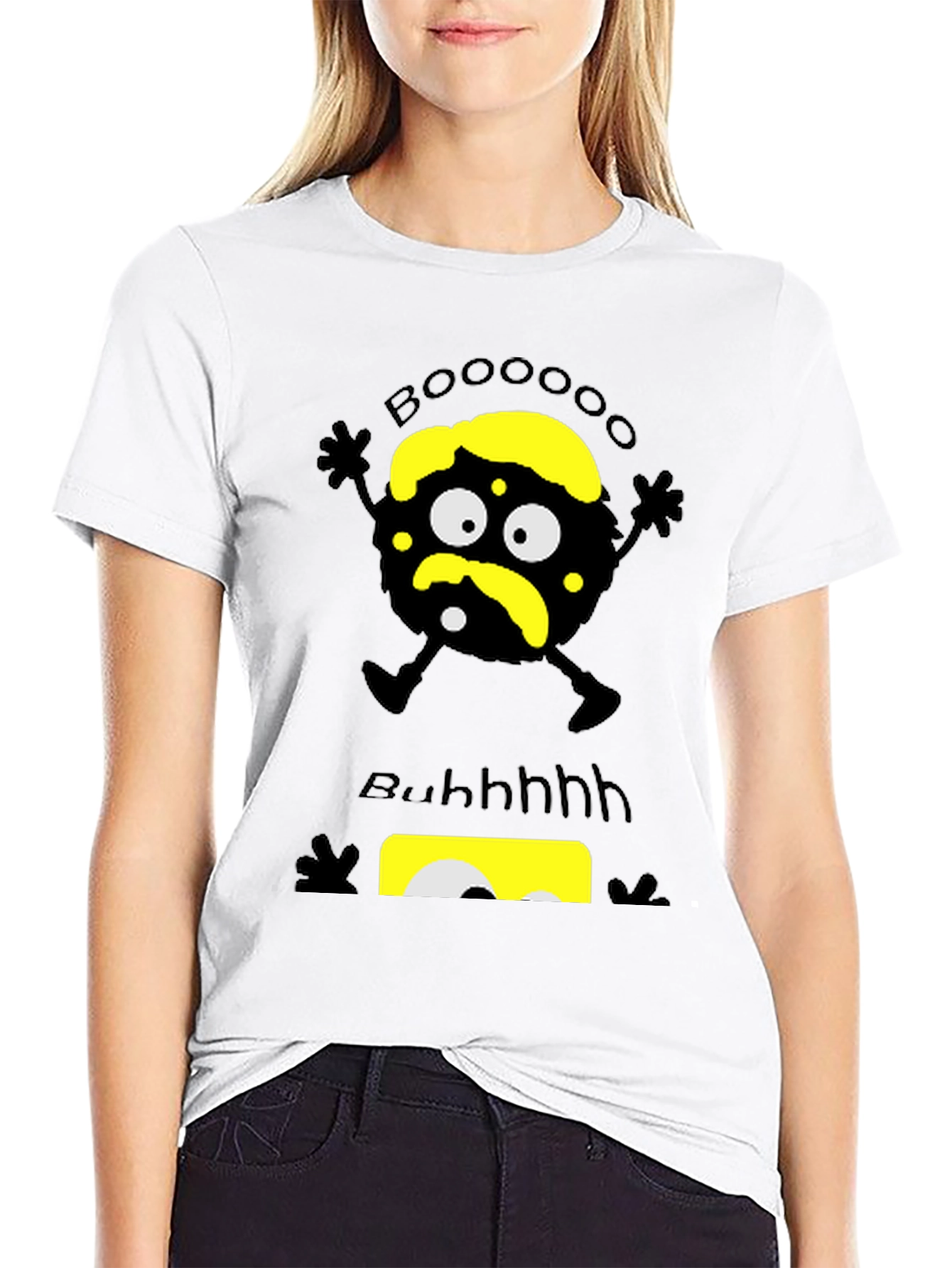 Black Boo! Spooky Graphic Print T-Shirt view 9