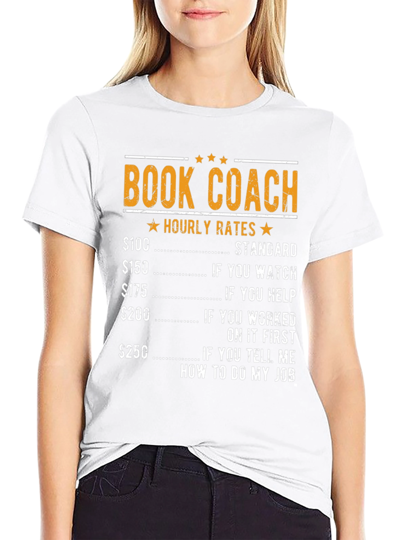 Black Book Coach Hourly Rates Funny Black T-Shirt view 9