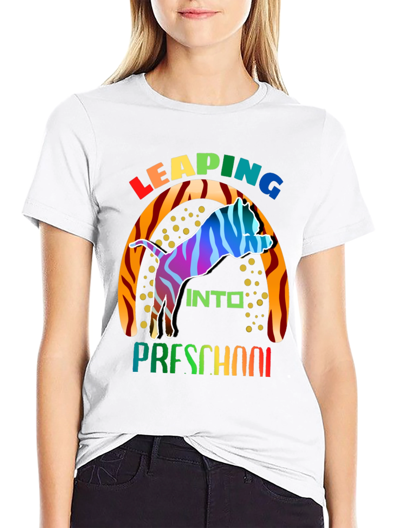 Leaping into Preschool Colorful Toddler T-Shirt - 9