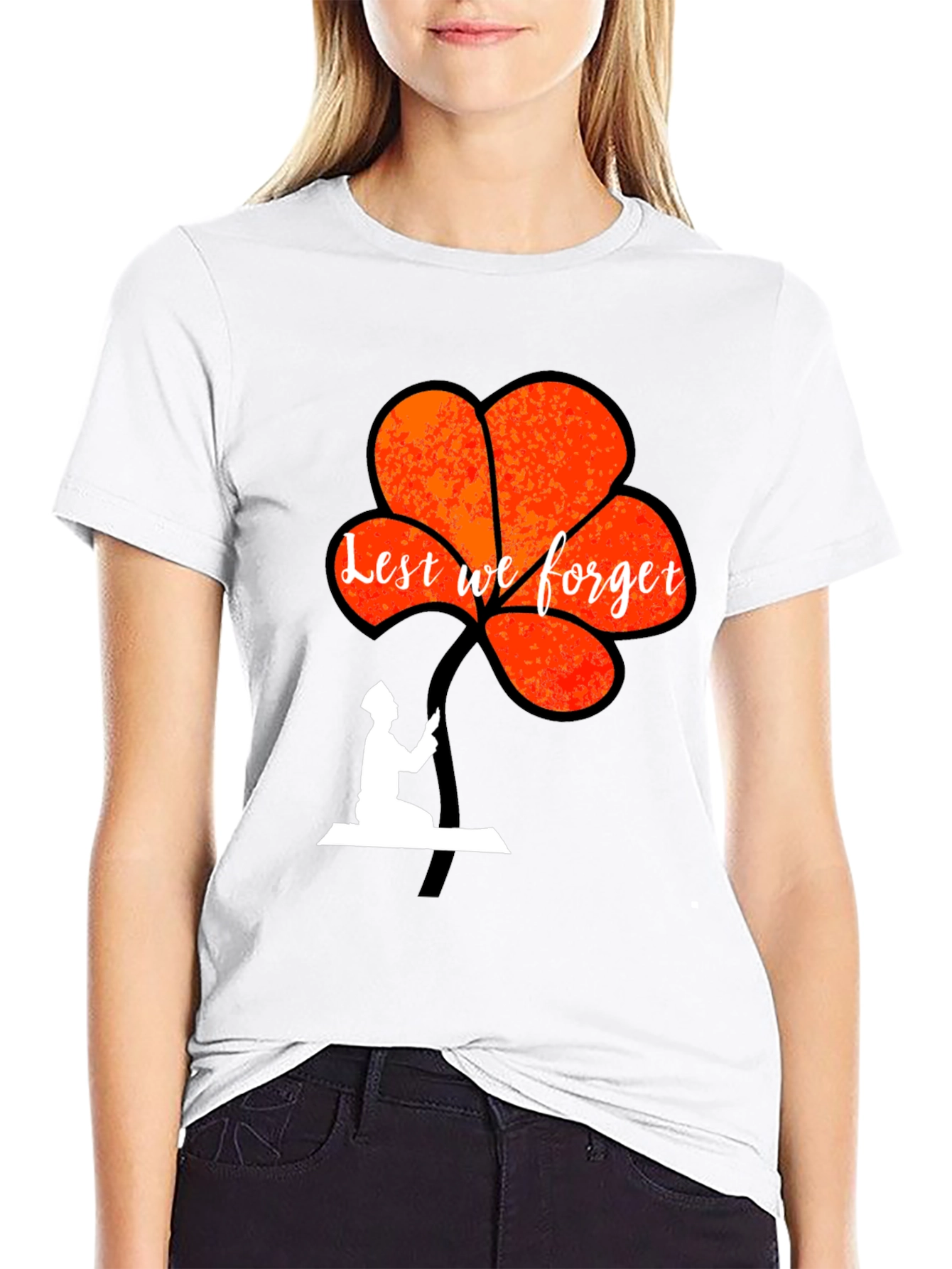 Black Lest We Forget Graphic T-Shirt view 9