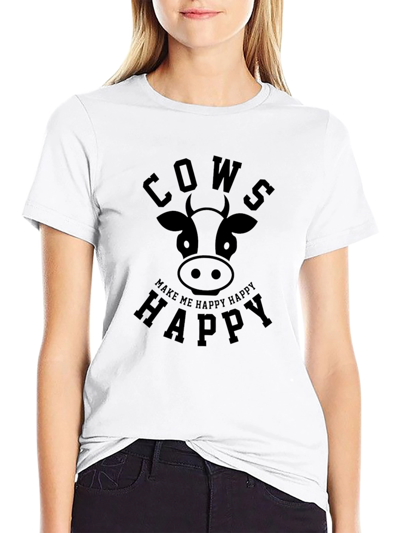 Black Cows Make Me Happy Graphic T-Shirt view 9