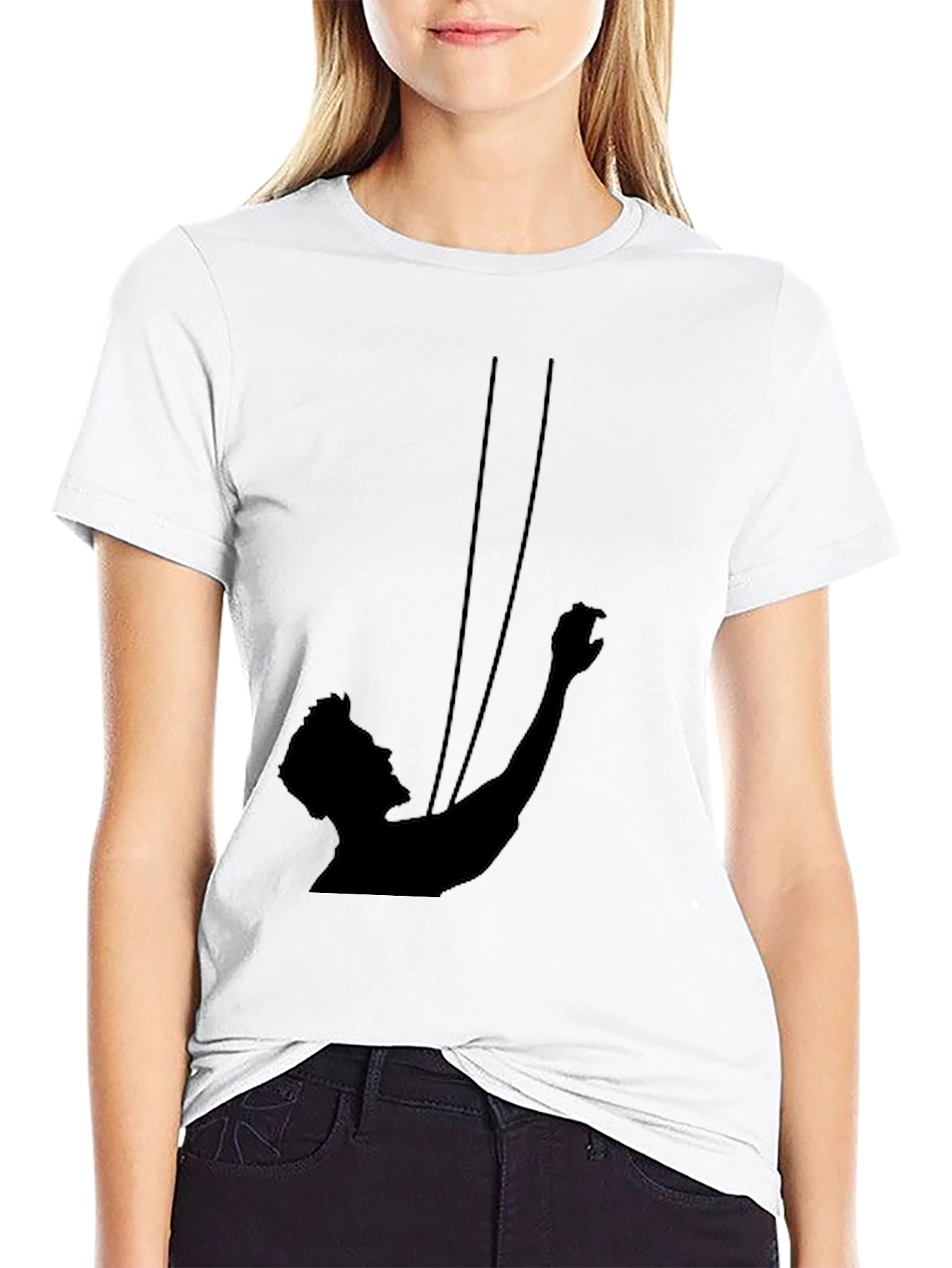 Black Silhouette String Theory Graphic Tee - Black view 9