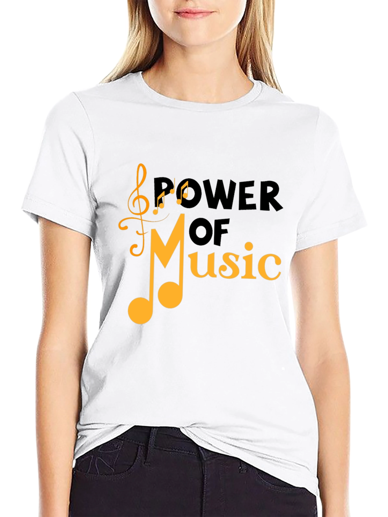 Black Power of Music Black Graphic Tee view 9
