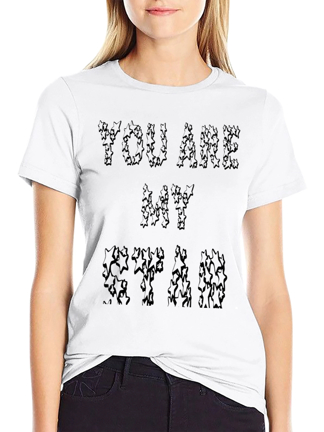Black You Are My Star Graphic Black T-Shirt view 9