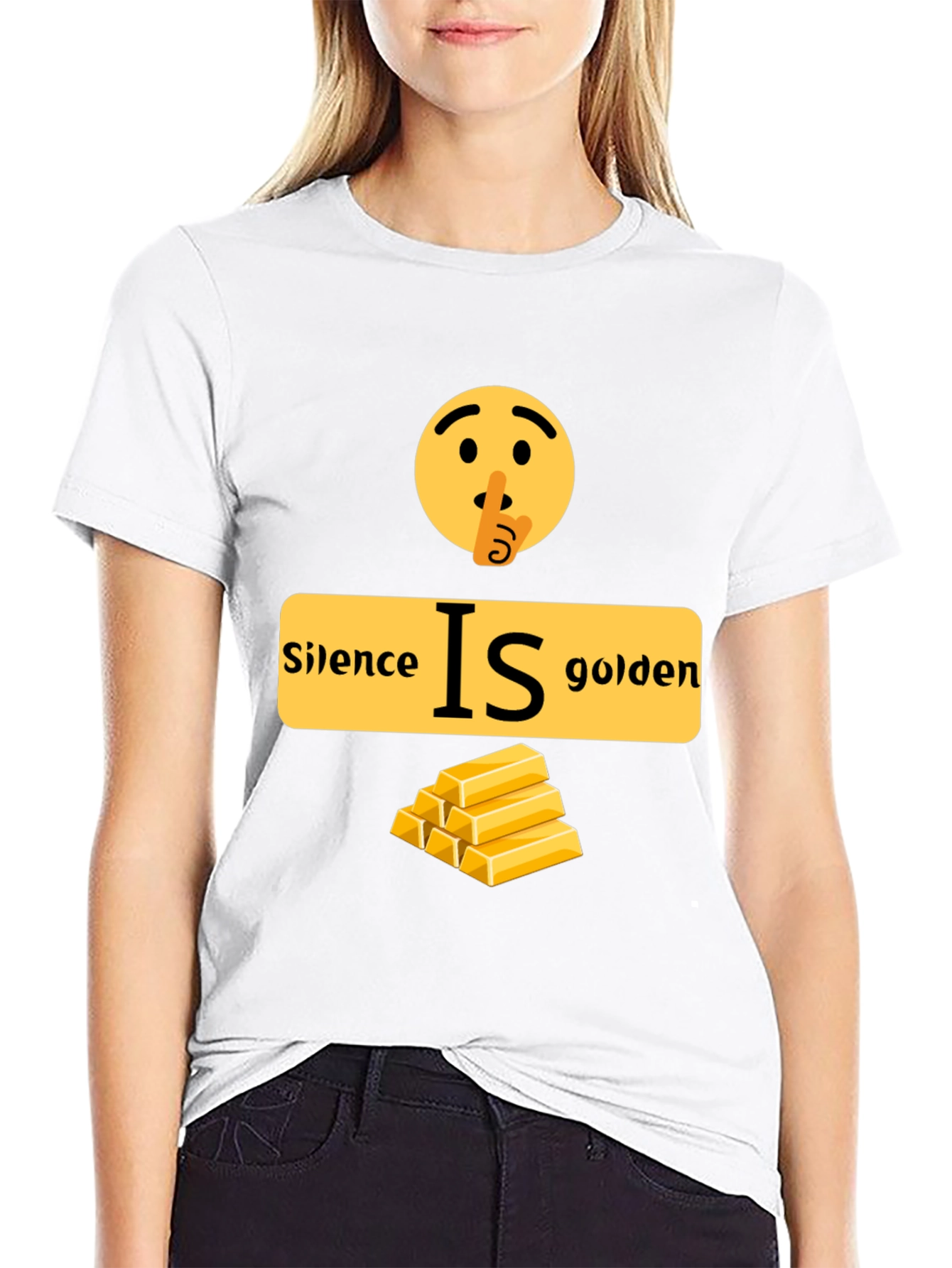 Black Silence is Golden Graphic T-Shirt view 9