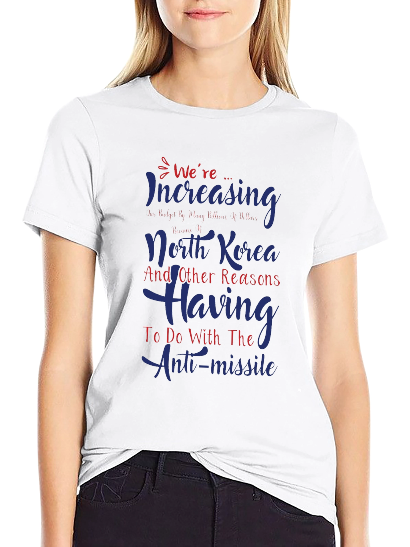 Black Increasing Budget North Korea Anti-Missile T-Shirt view 9