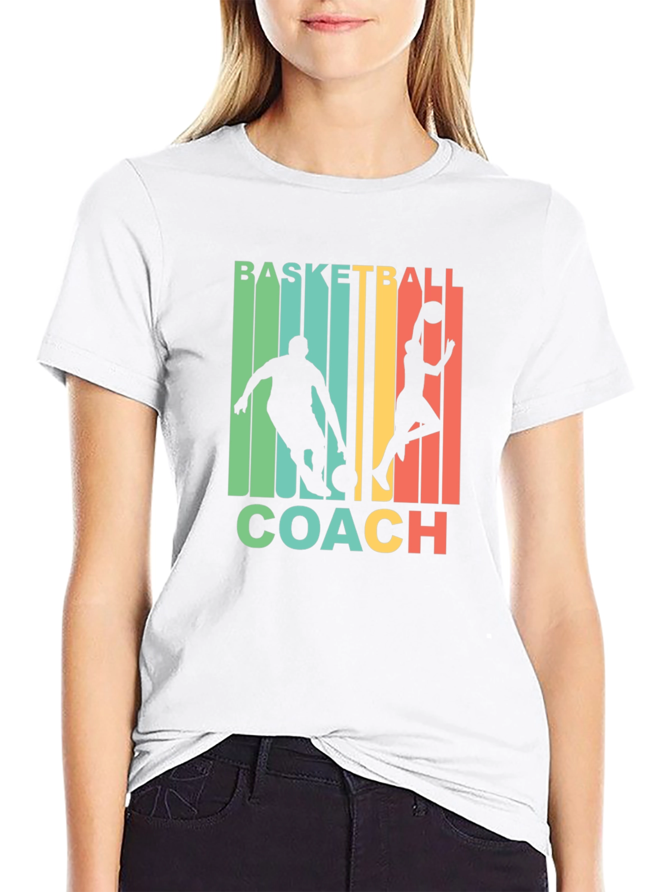 Black Basketball Coach Graphic T-Shirt view 9
