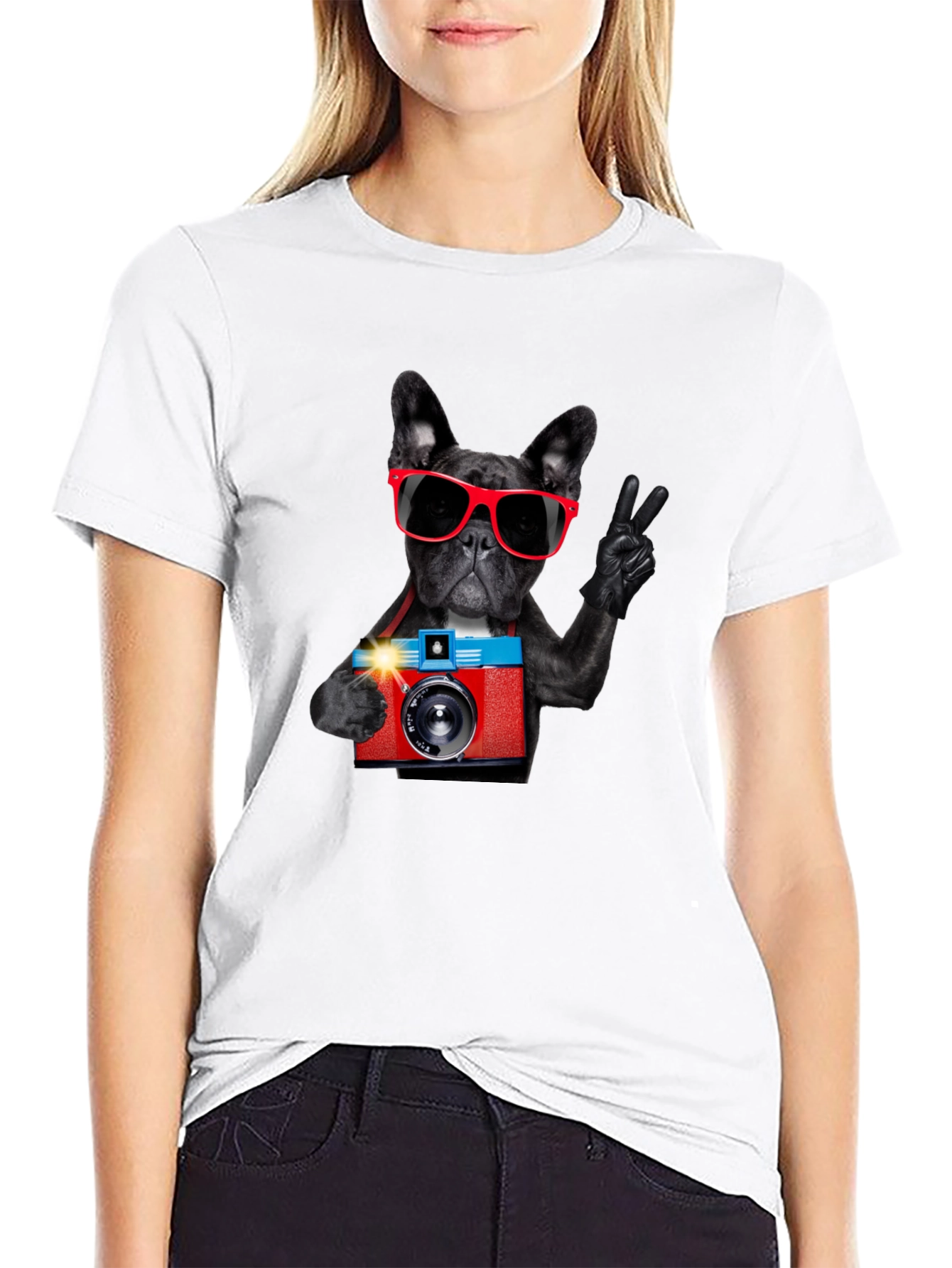Black Dog Photographer Graphic T-Shirt view 9