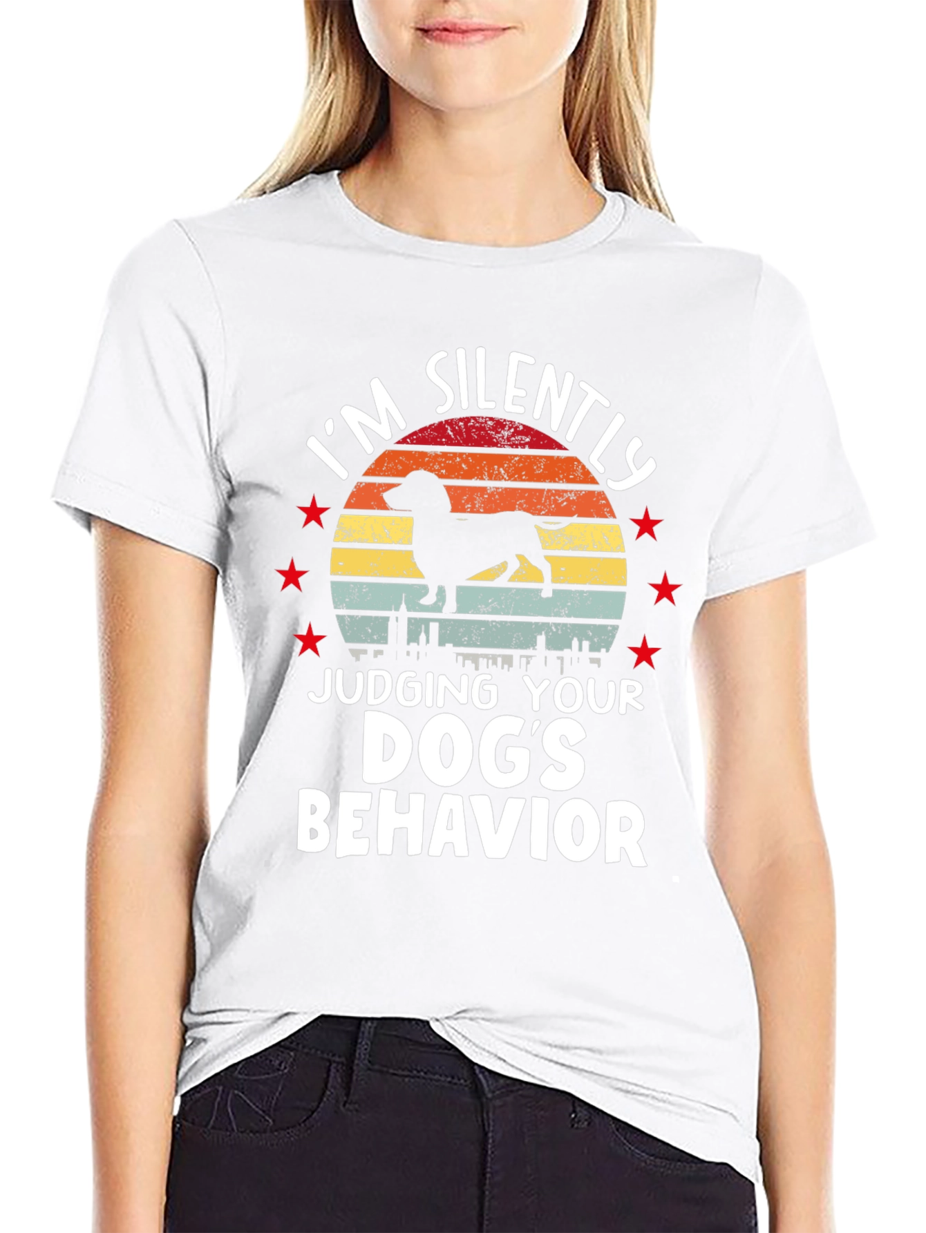 Black Funny Dog Judging T-Shirt view 9