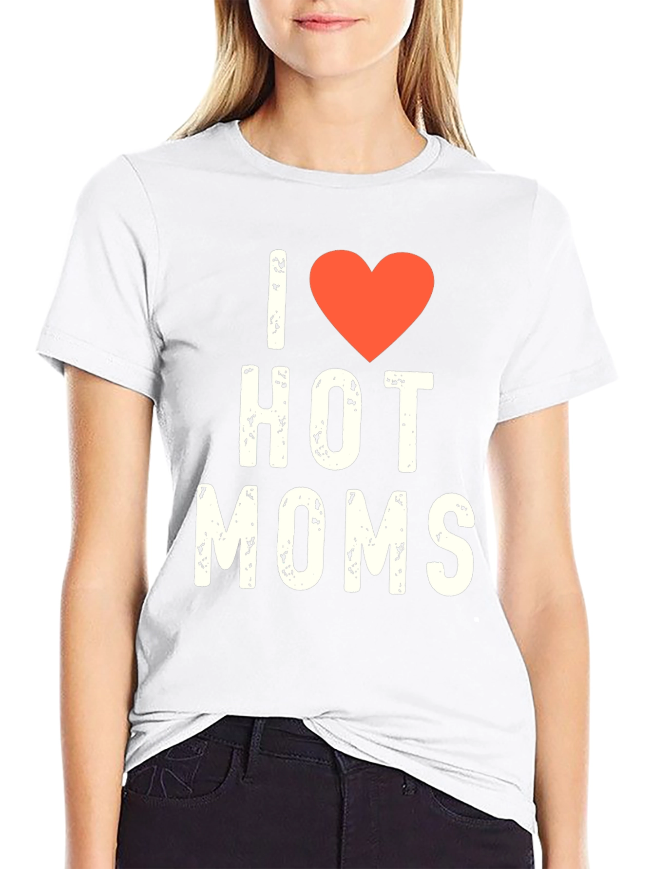 Black I Heart Hot Moms Graphic Tee - Novelty T-Shirt view 9