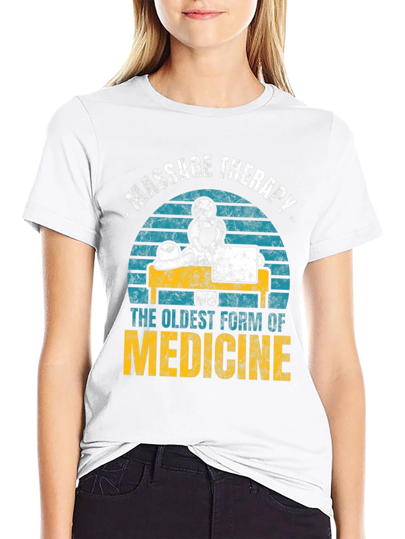 Black Massage Therapy T-Shirt - Oldest Form of Medicine view 9