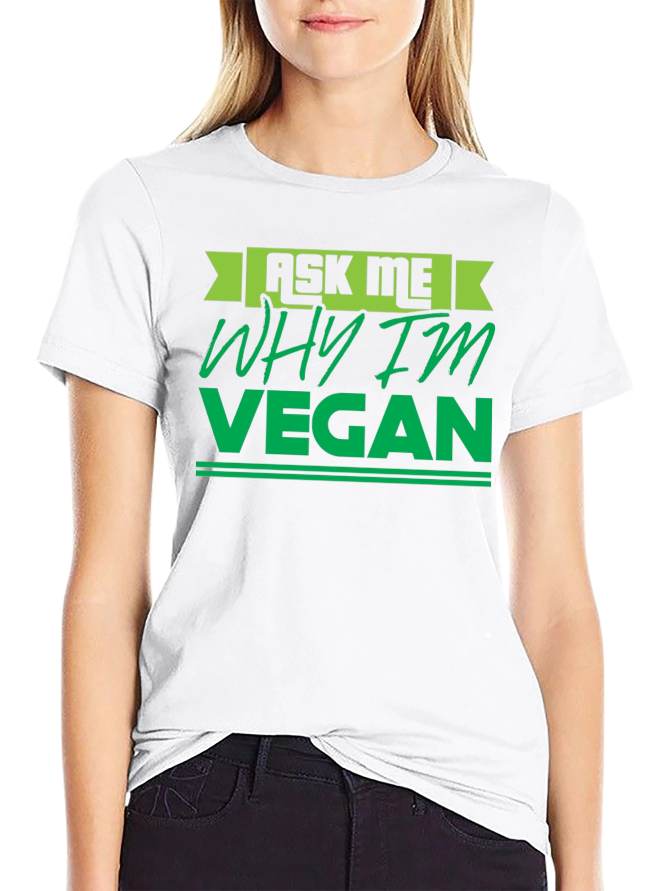 Black Ask Me Why I'm Vegan T-Shirt view 9