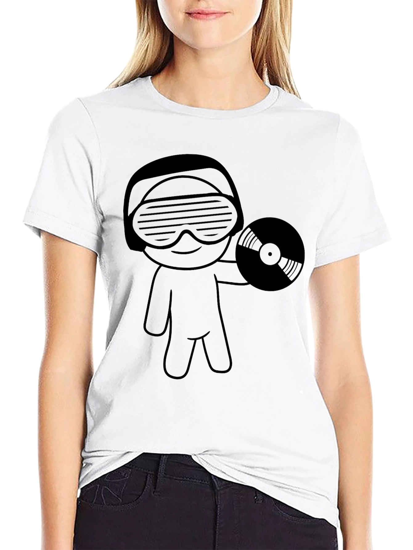 Black DJ Record Graphic Black T-Shirt view 9