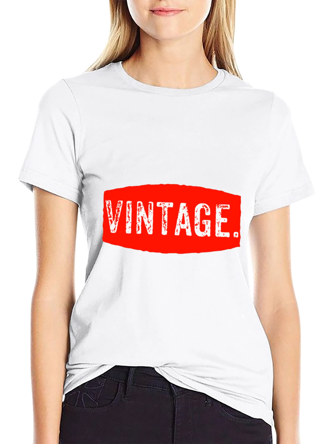 Black Vintage Graphic Tee - Red and White on Black view 9