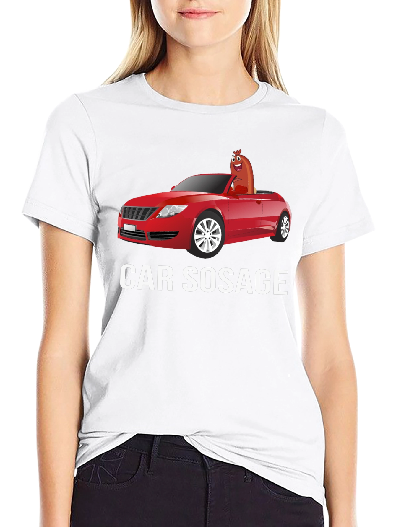 Black Car Sausage T-Shirt - Funny Graphic Tee view 9