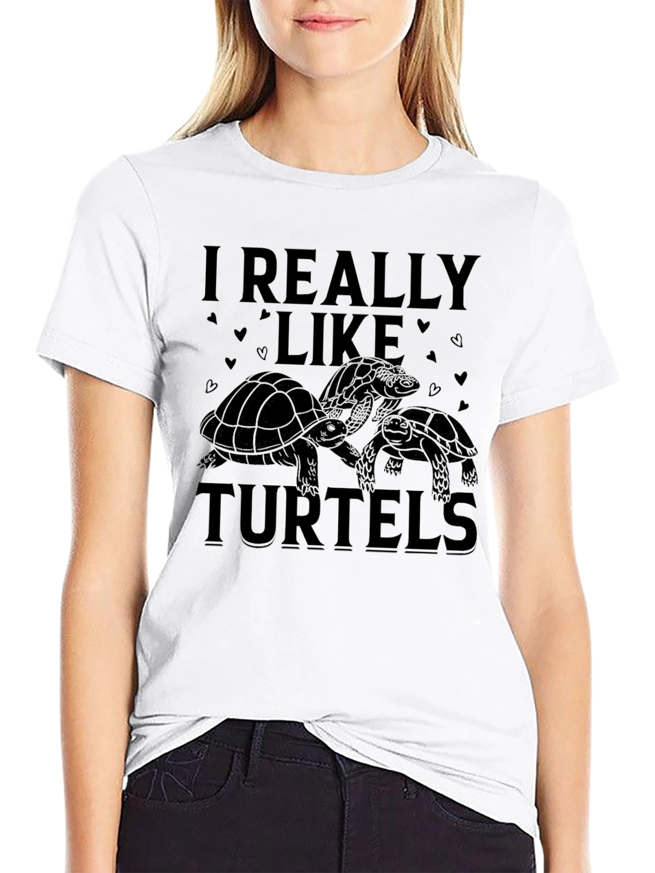 Black I Really Like Turtels T-Shirt - Funny Turtle Lover Tee view 9