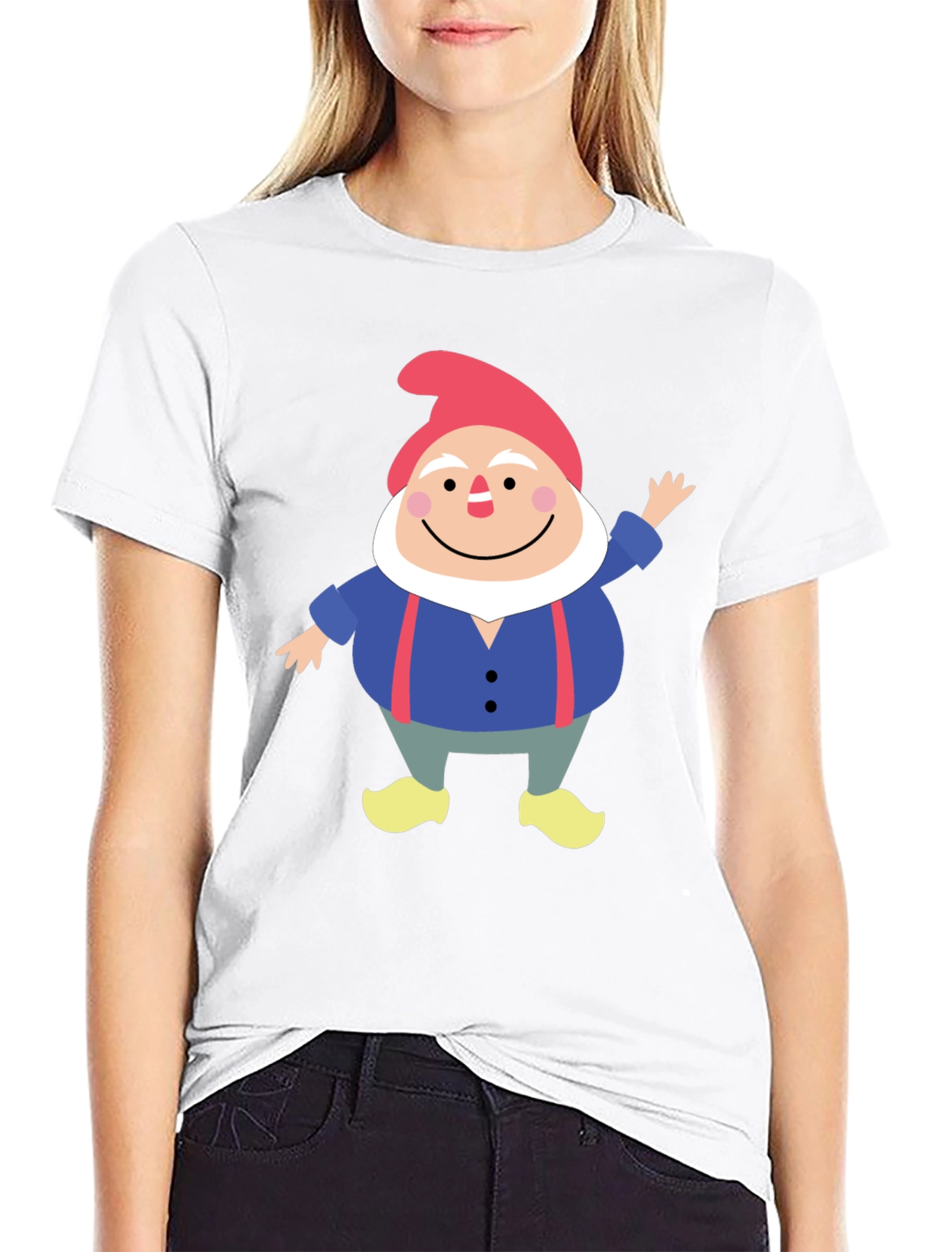 Black Gnome Graphic Tee - Funny Cartoon Shirt view 9