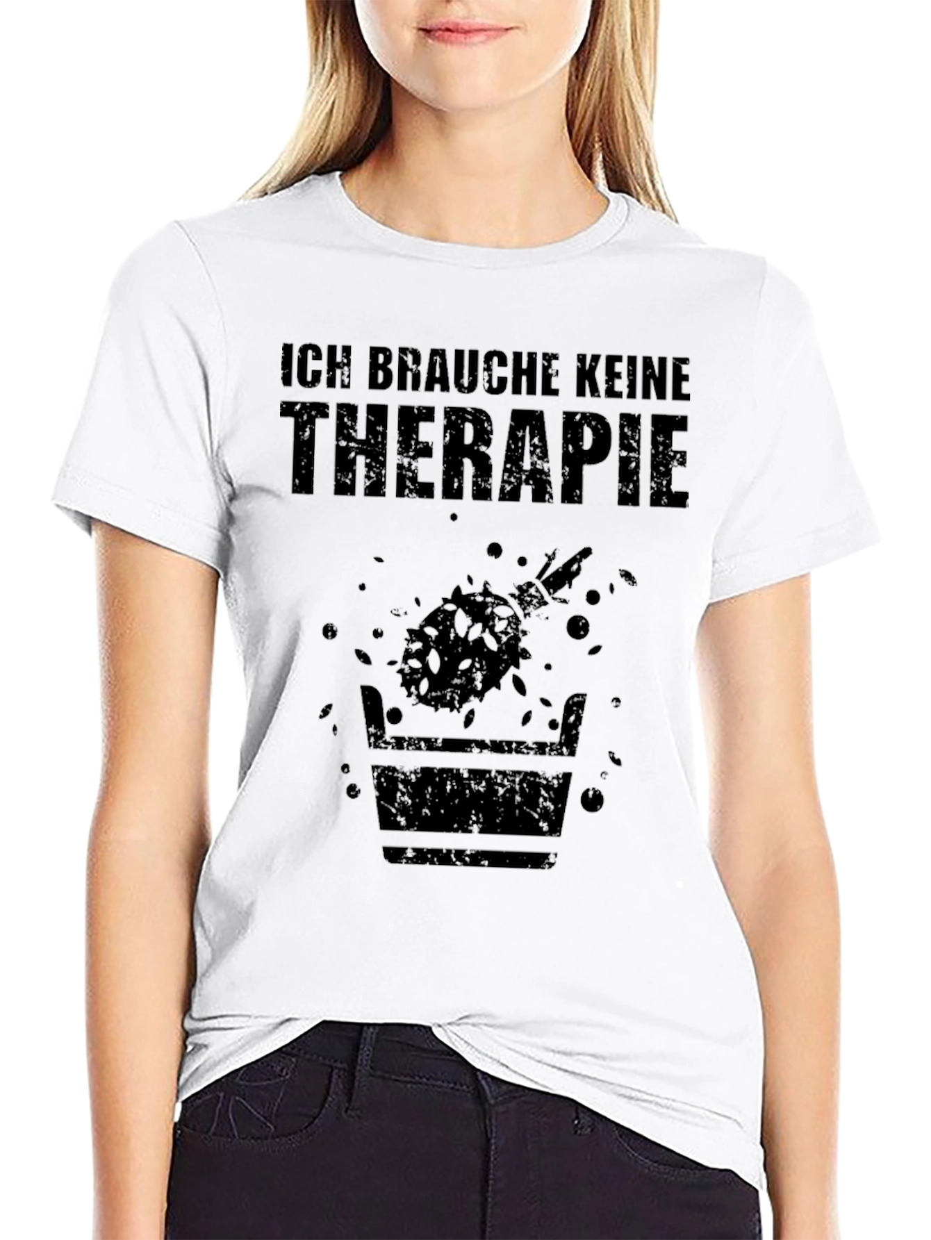 Black Ich Brauche Keine Therapie Black T-Shirt view 9