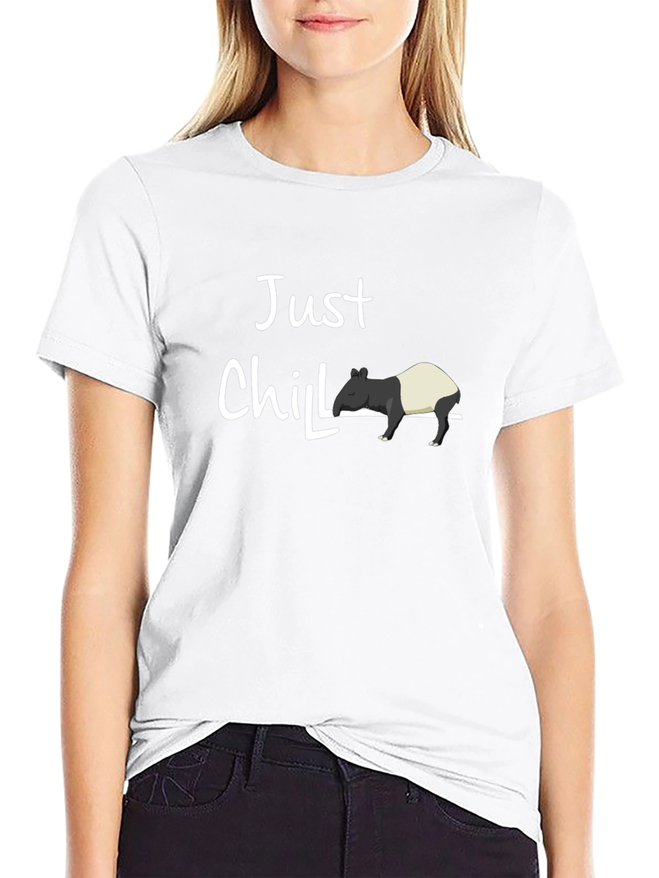 Black Just Chill Tapir Graphic Tee - Black view 9
