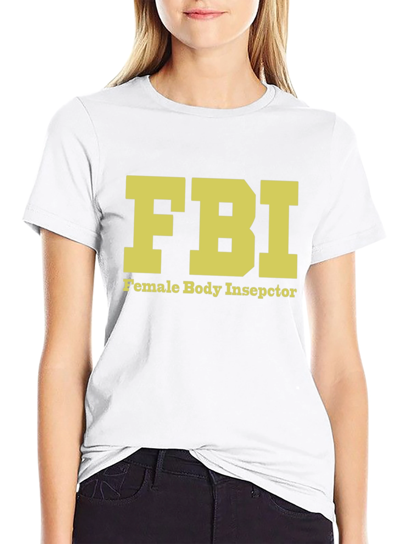 Black FBI Female Body Inspector Novelty T-Shirt view 9