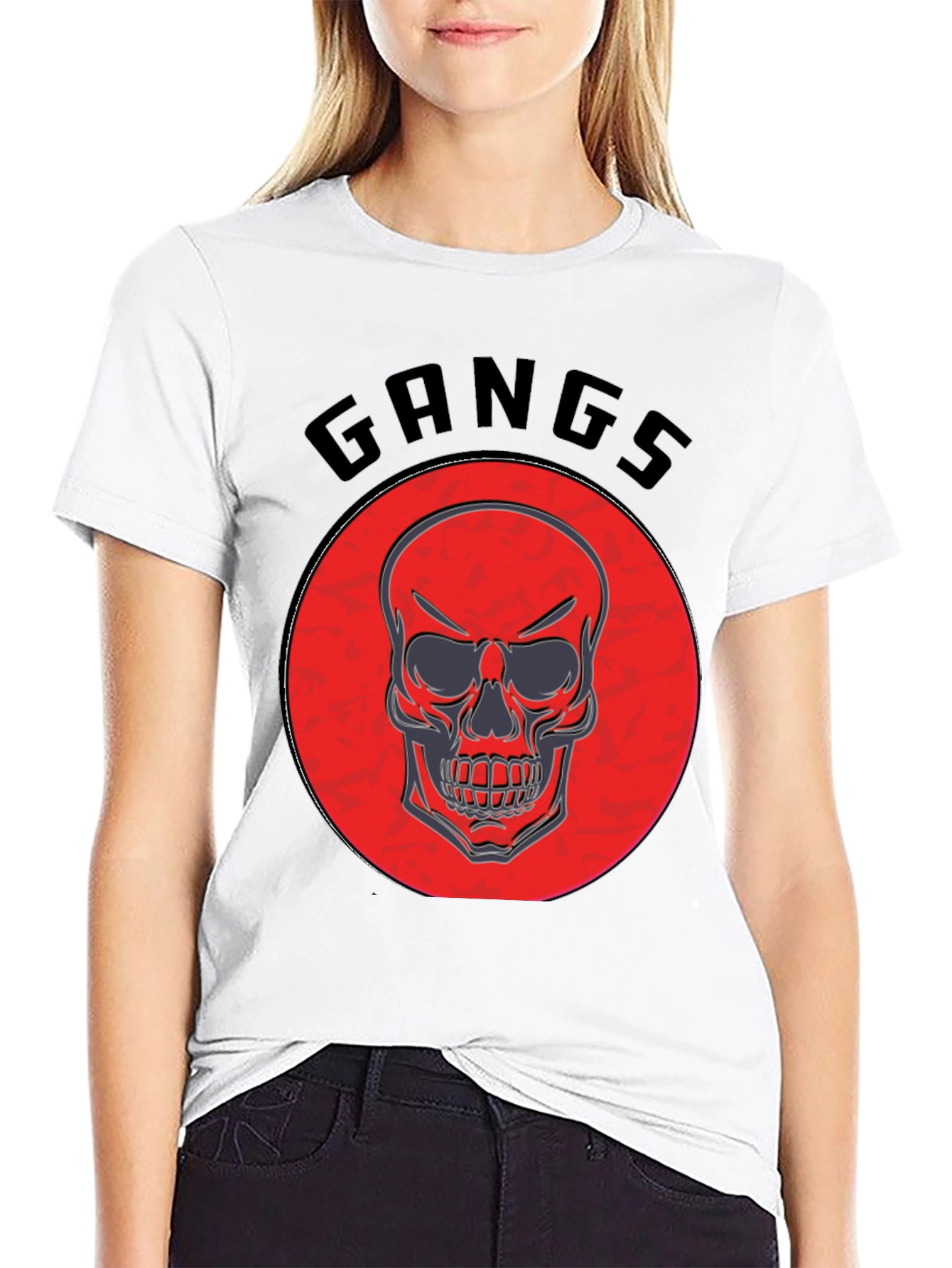 Black Gangs Skull Graphic T-Shirt view 9
