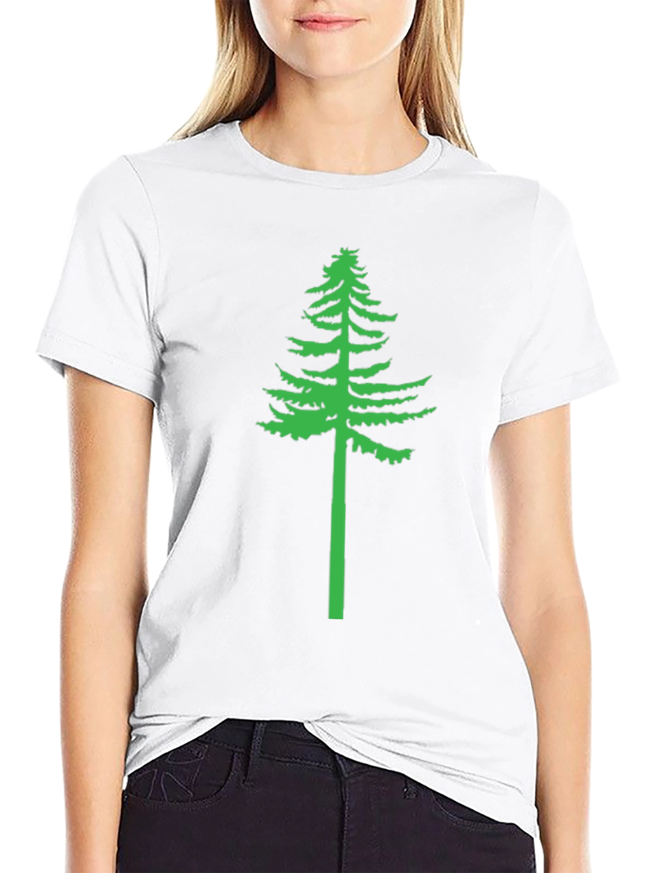 Black Green Tree Graphic Black T-Shirt view 9