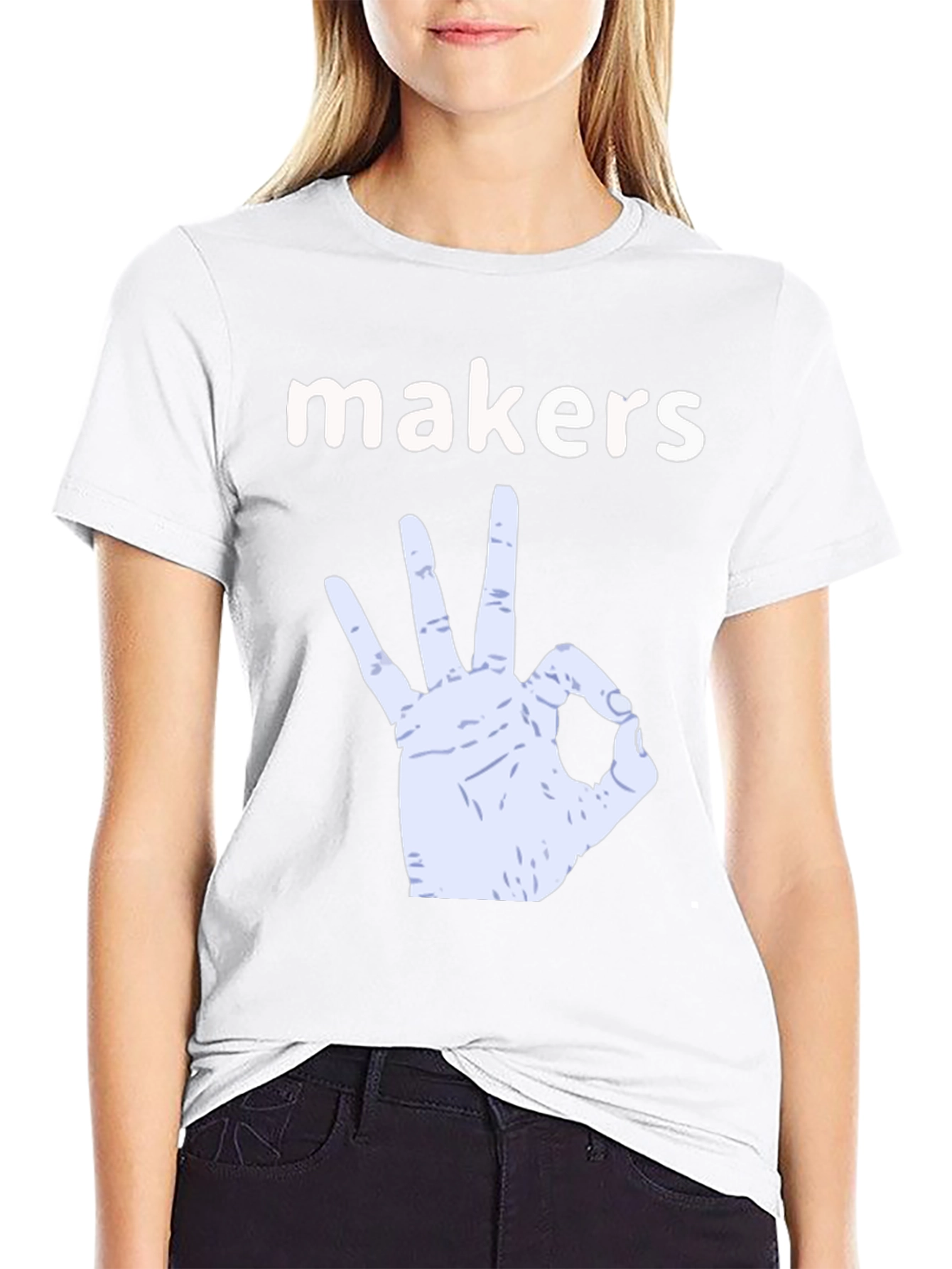 Black Makers Gesture Graphic T-Shirt - Black Cotton Tee view 9